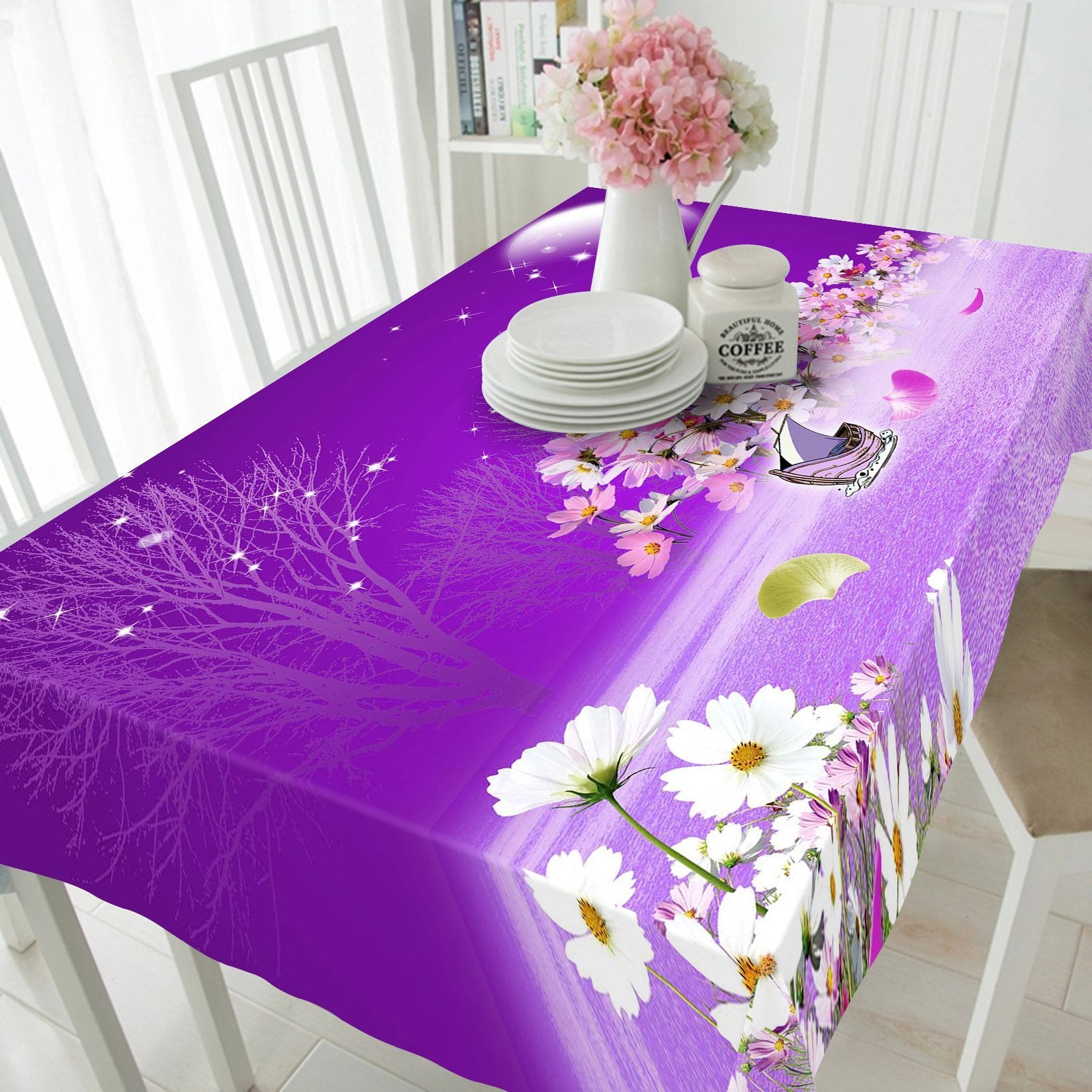 3D Flying Flowers 229 Tablecloths Wallpaper AJ Wallpaper