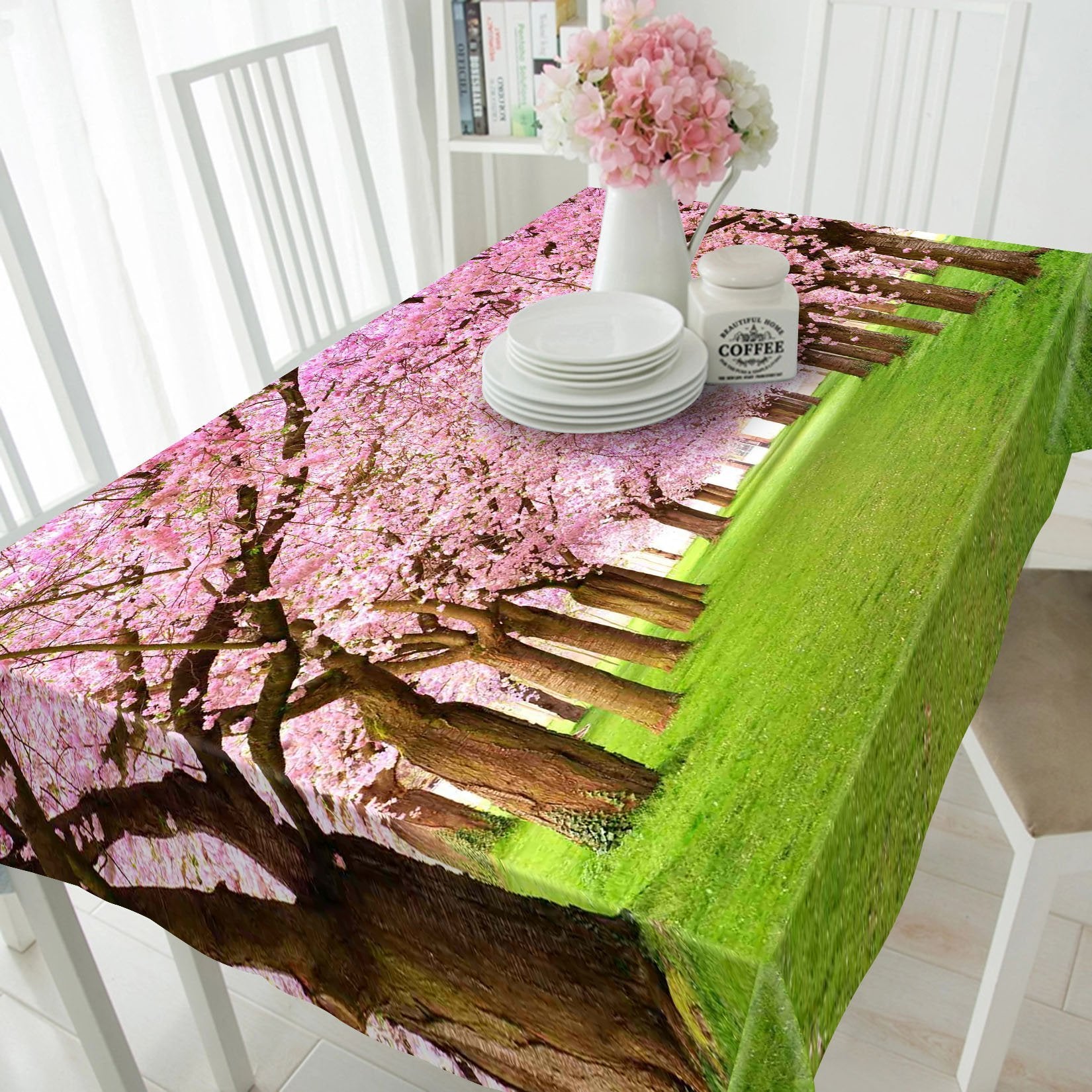 3D Grassland Flowering Trees 386 Tablecloths Wallpaper AJ Wallpaper
