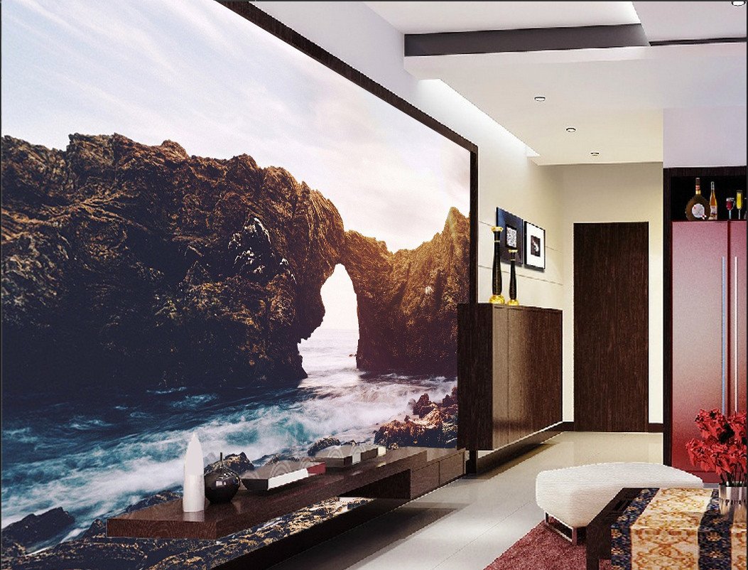 3D Sunshine Cliff Rock 534 Wallpaper AJ Wallpaper