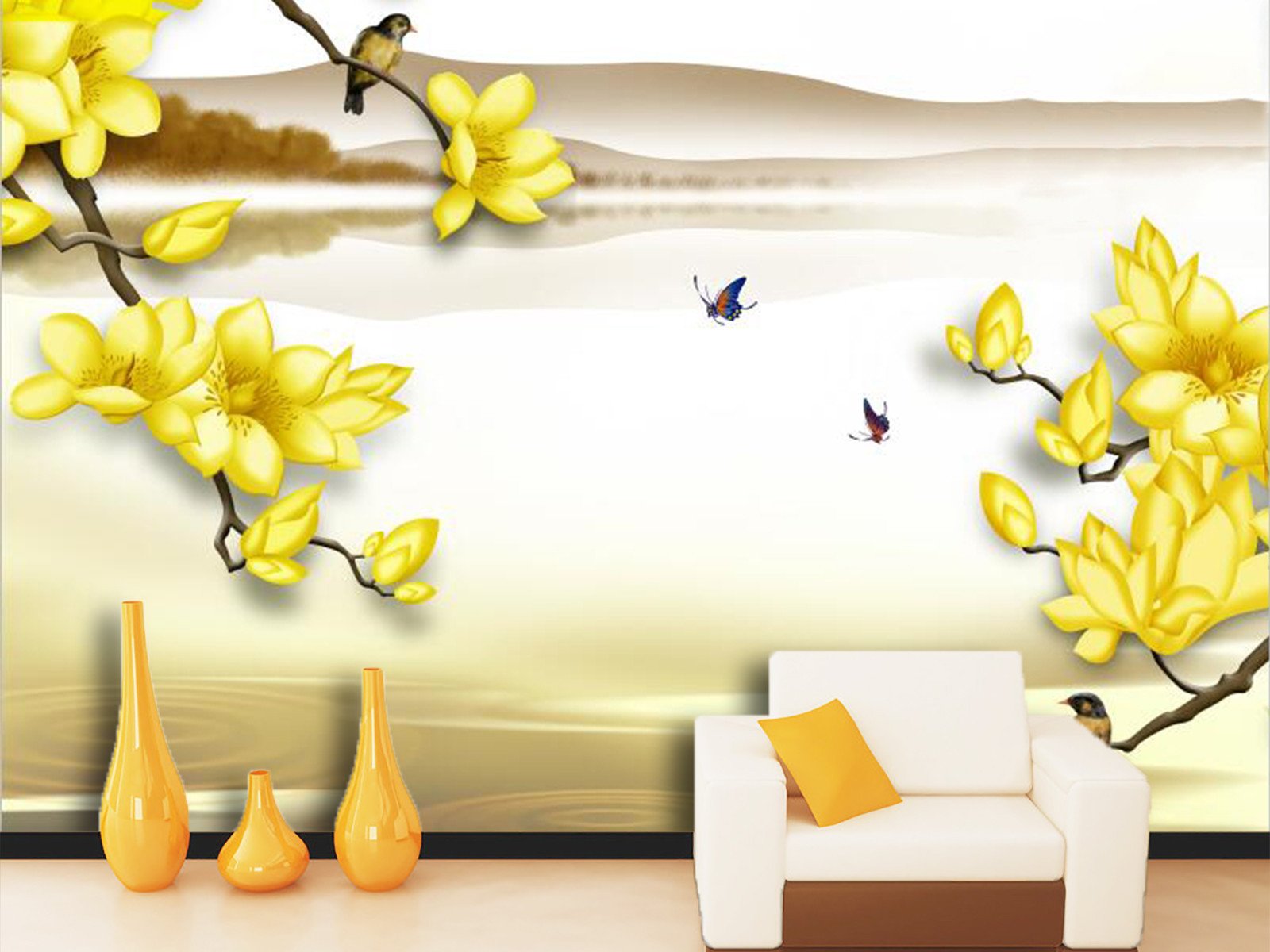 Small Yellow Flower And Swallow 34 Wallpaper AJ Wallpaper 1