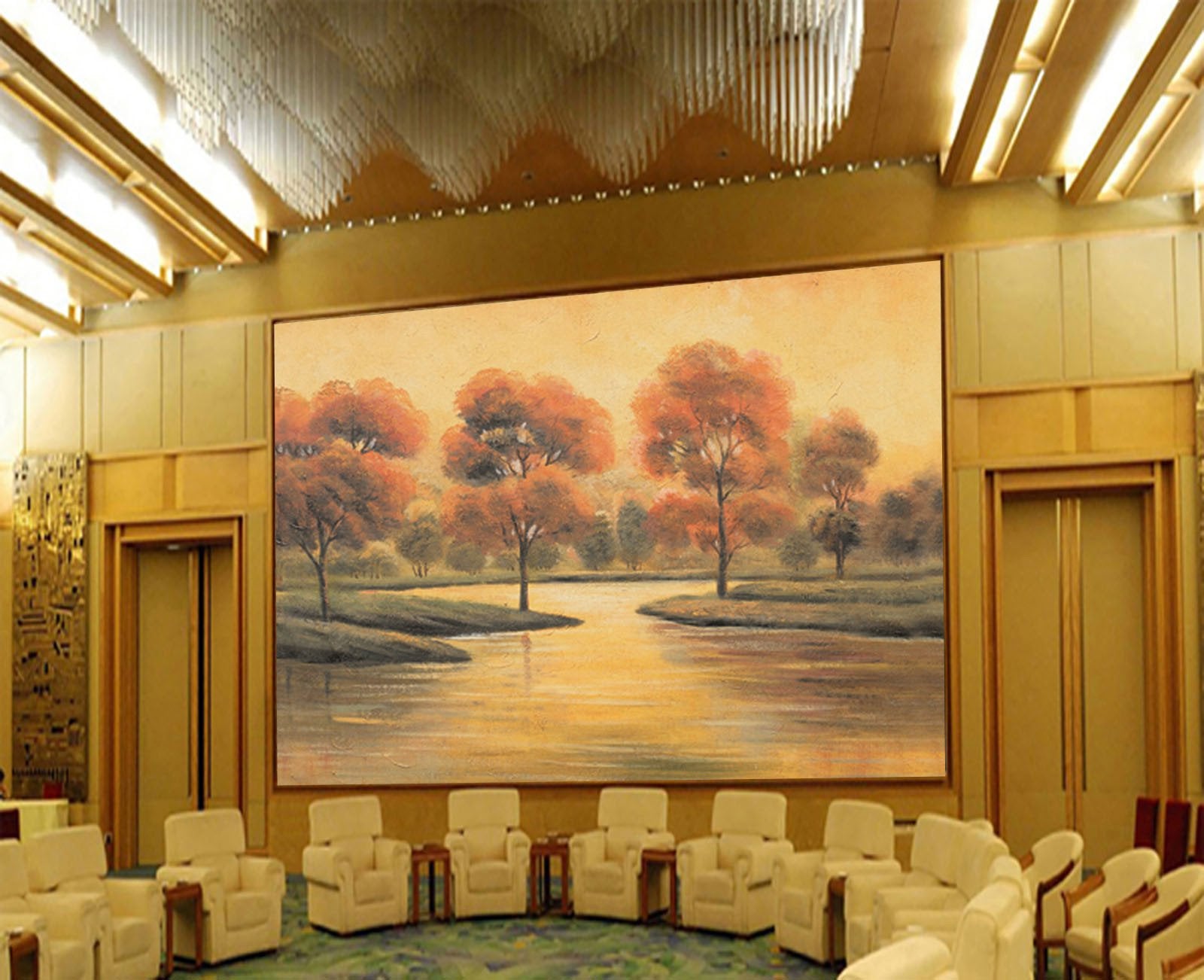 Waterside Trees Scenery Wallpaper AJ Wallpaper