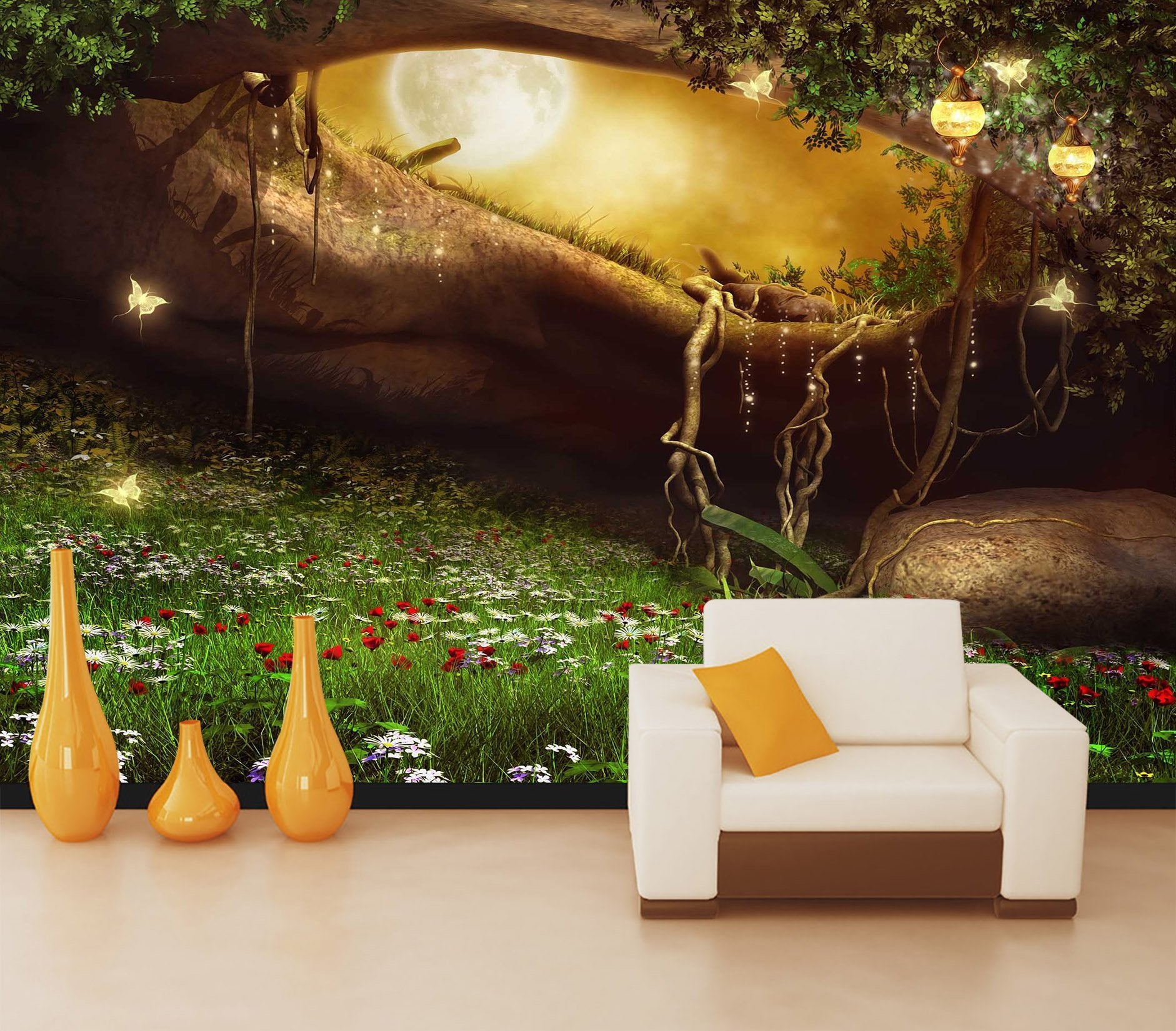 3D Tree Cave Butterfly 649 Wallpaper AJ Wallpaper