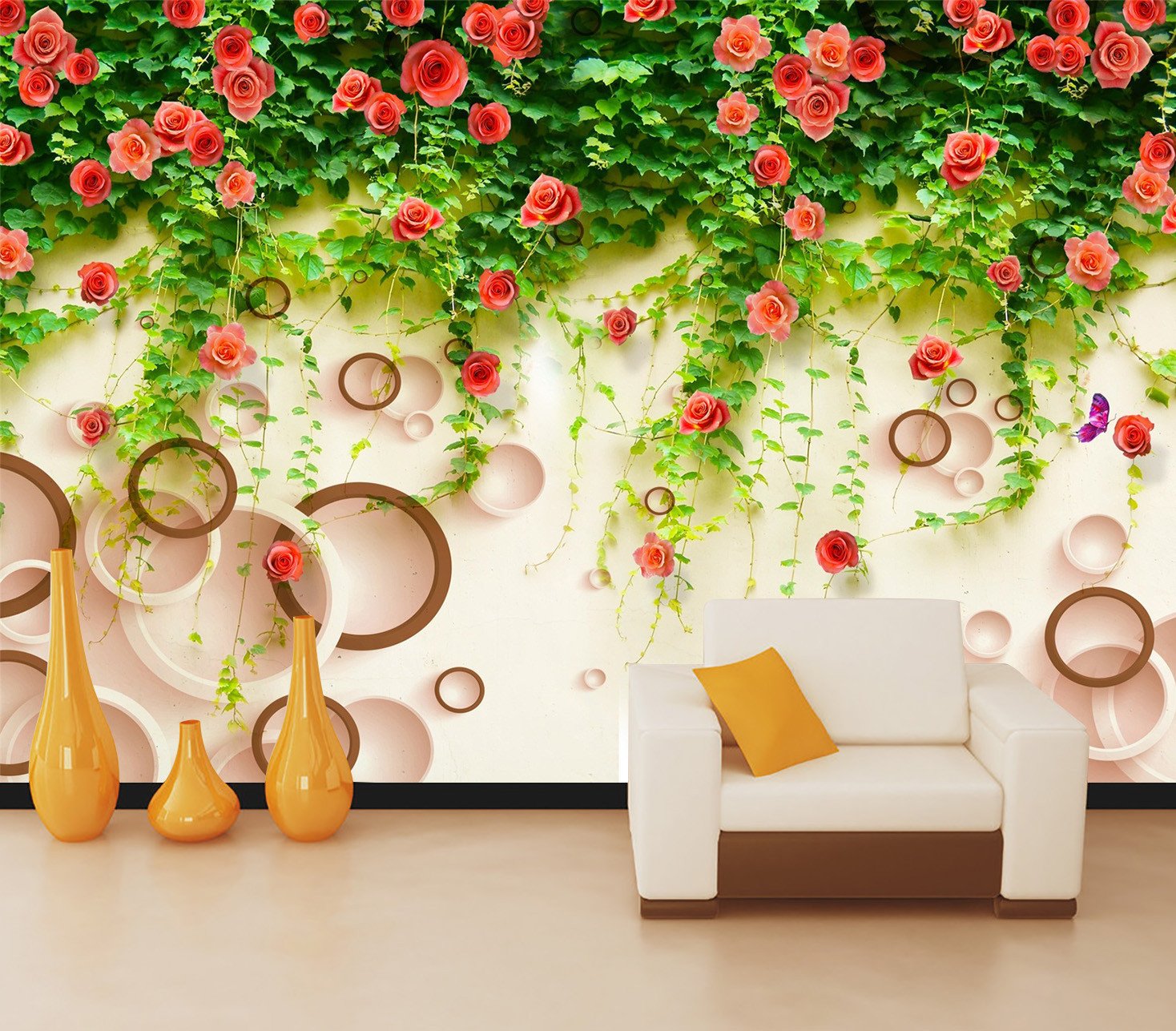 3D Red Jasmine Vines 28 Wallpaper AJ Wallpaper