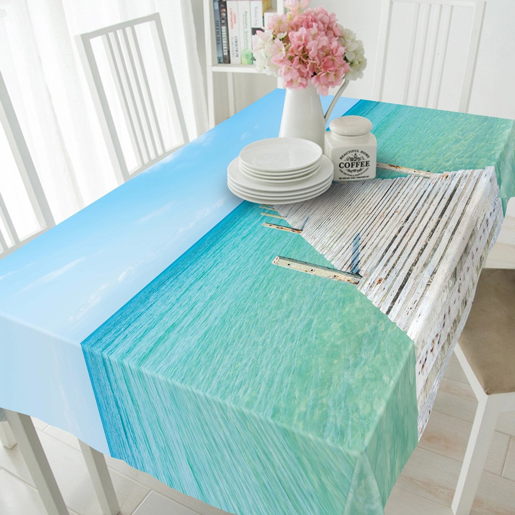 3D Sea Wood Corridor 632 Tablecloths Wallpaper AJ Wallpaper