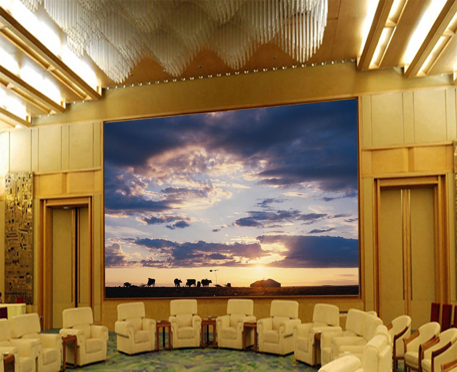 Pasture Sunset Wallpaper AJ Wallpaper