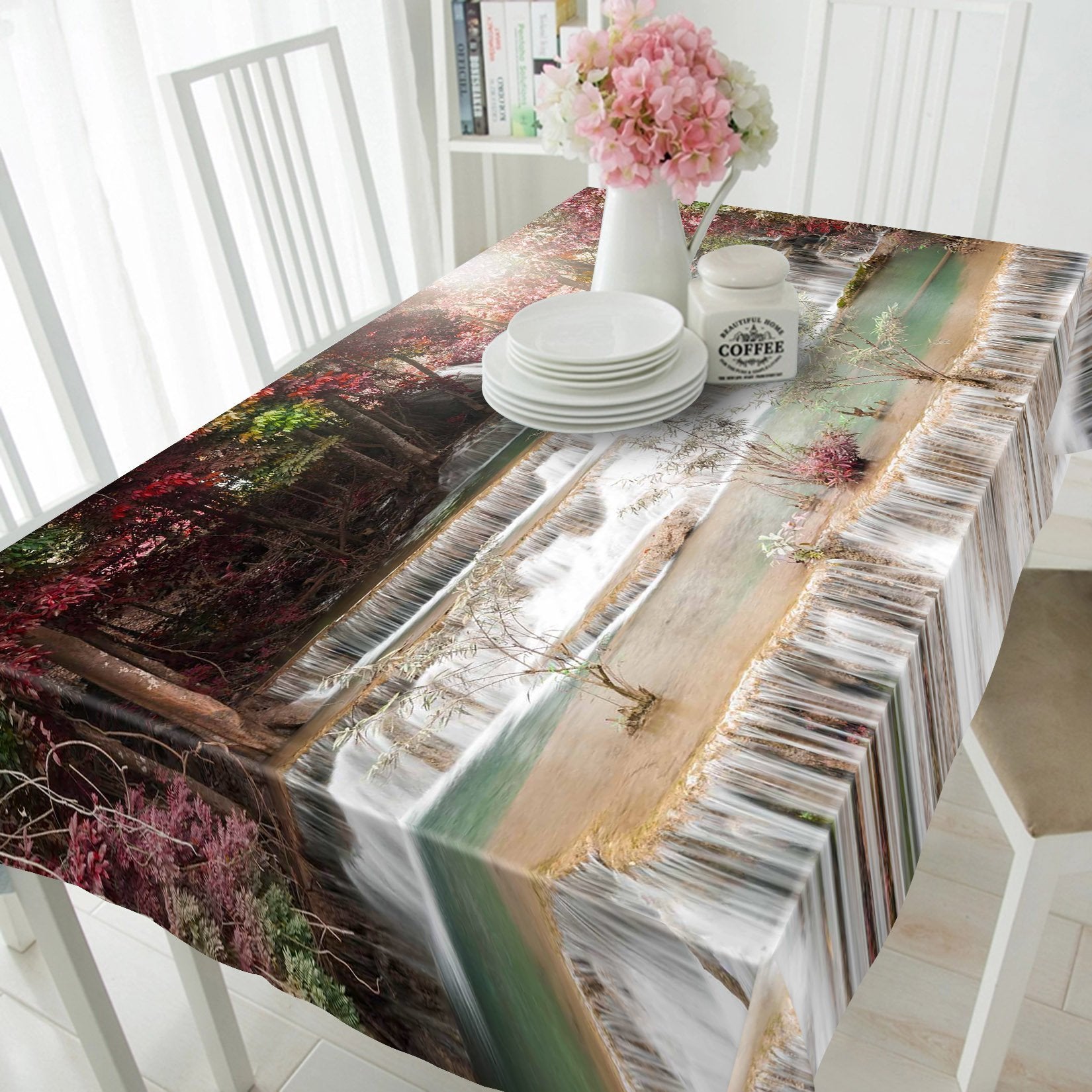 3D River Falls 463 Tablecloths Wallpaper AJ Wallpaper