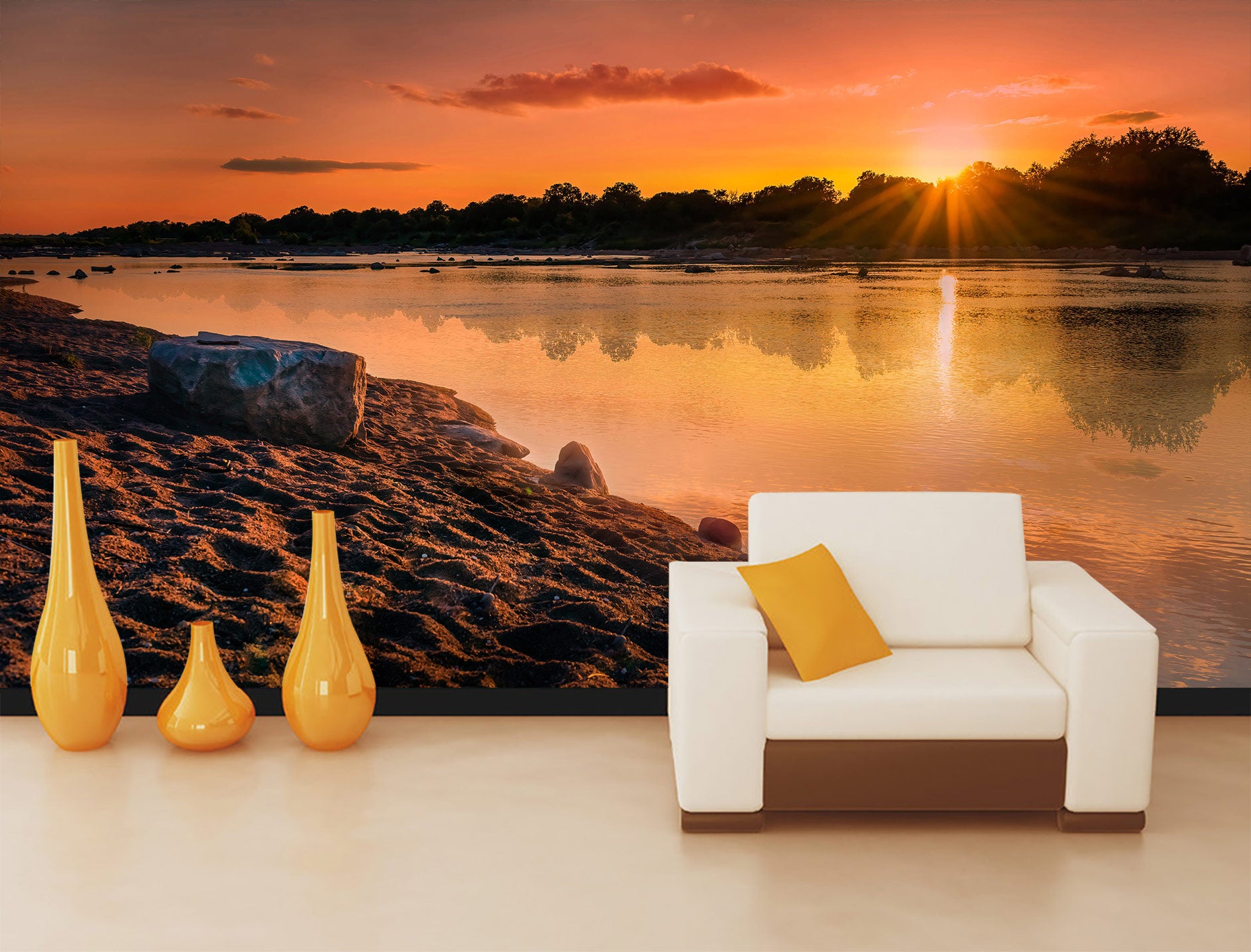 3D Lake Sunshine 5224 Beth Sheridan Wall Mural Wall Murals