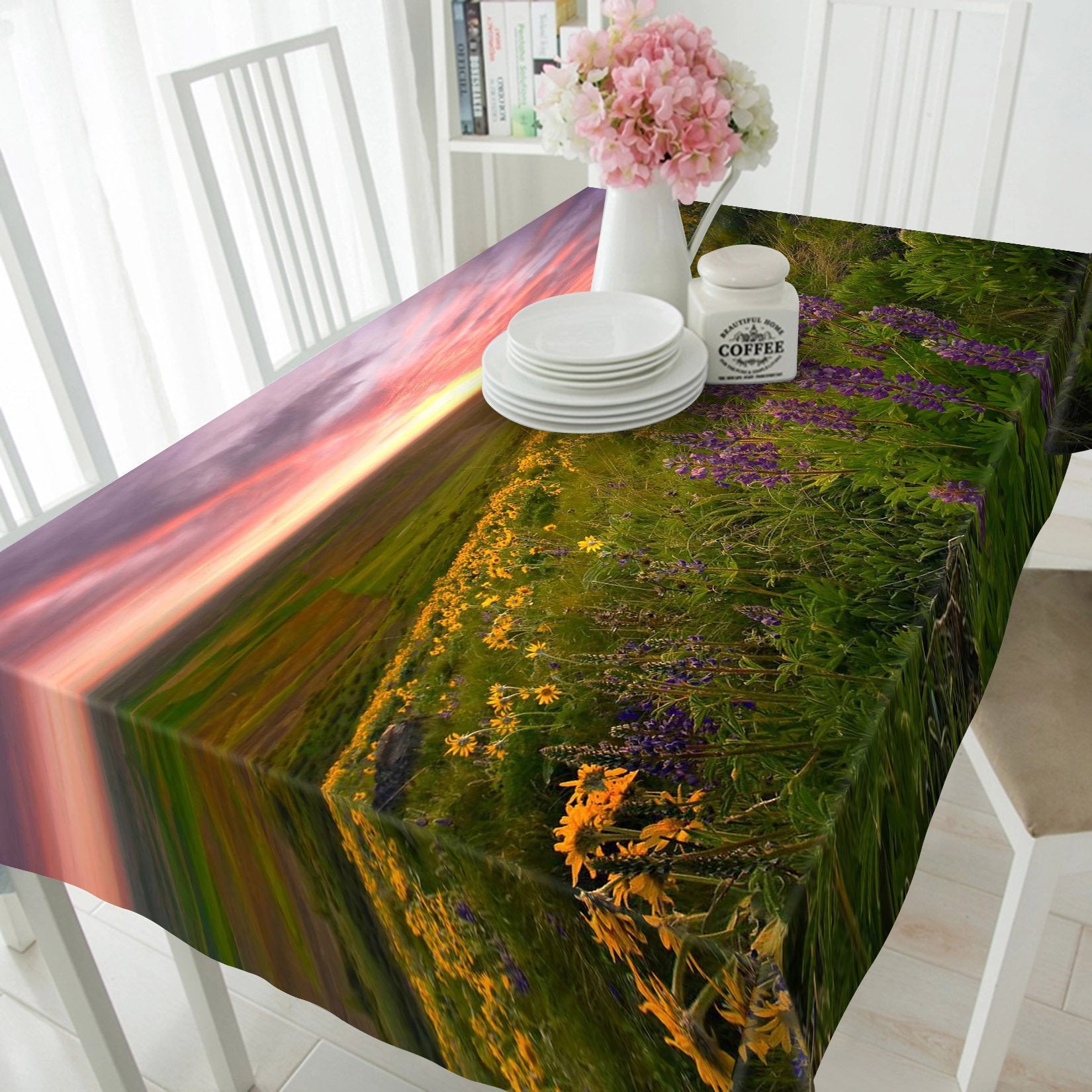 3D Slope Flowers 117 Tablecloths Wallpaper AJ Wallpaper