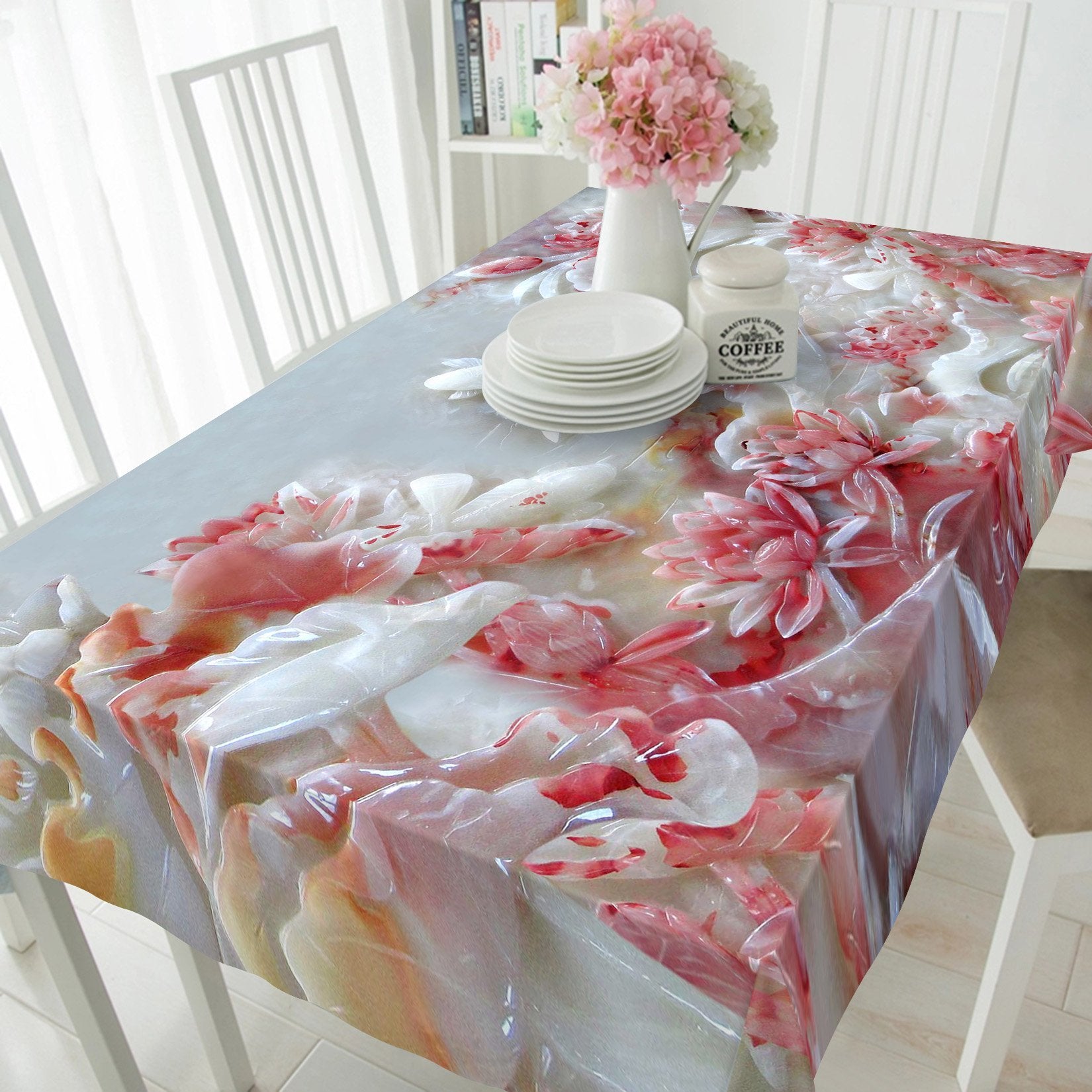 3D Lotus Carvings 99 Tablecloths Wallpaper AJ Wallpaper