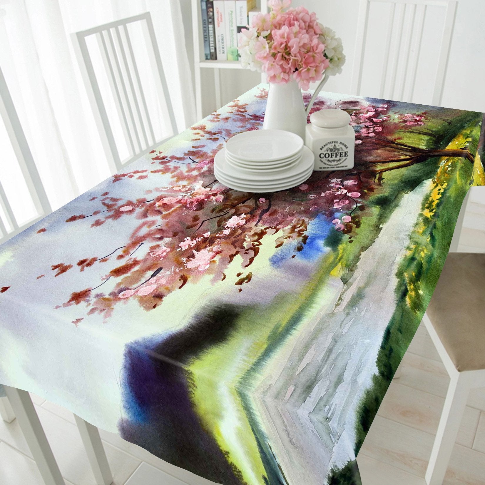 3D Flowers Tree Painting 822 Tablecloths Wallpaper AJ Wallpaper