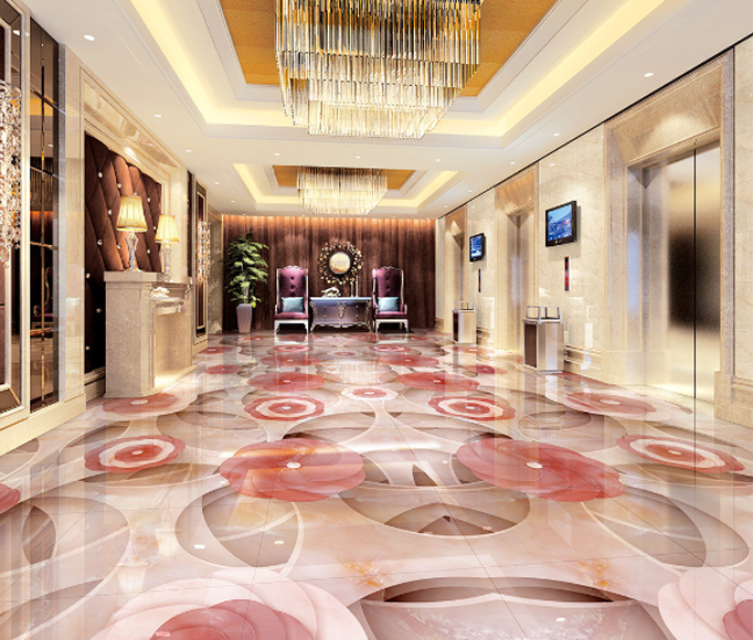 3D Elegant Flowers Floor Mural Wallpaper AJ Wallpaper 2