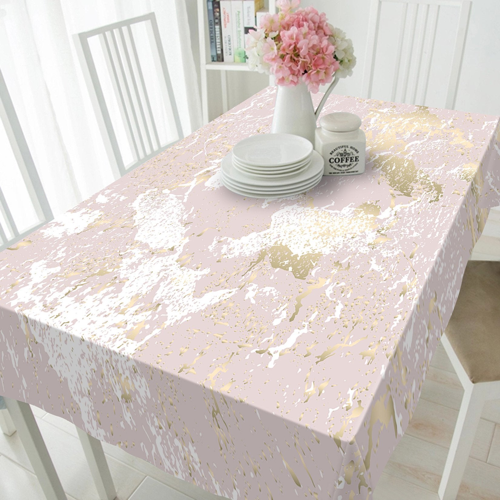 3D Painting Powder White 82 Tablecloths Wallpaper AJ Wallpaper