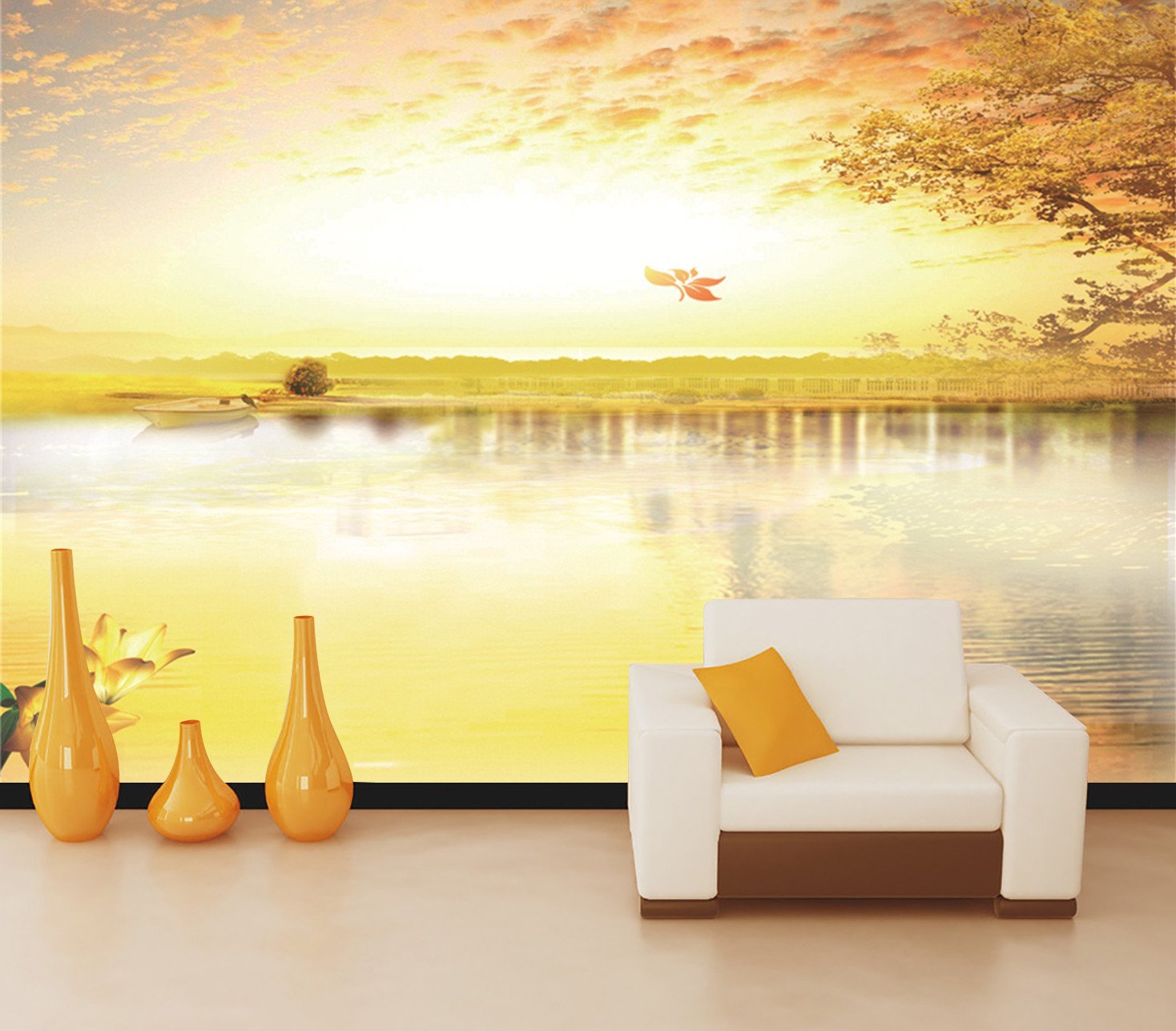 3D Autumn River Scenery 44 Wallpaper AJ Wallpaper