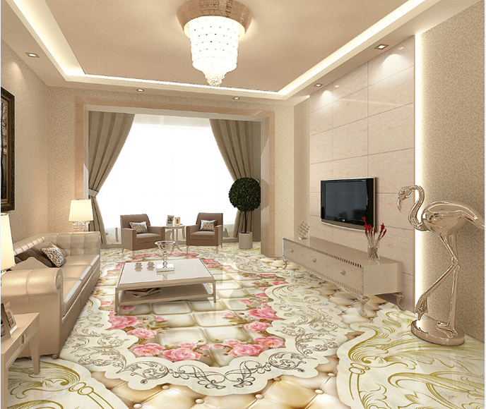 3D Graceful Pattern Floor Mural Wallpaper AJ Wallpaper 2