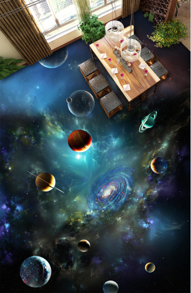 3D Vast Universe Floor Mural Wallpaper AJ Wallpaper 2