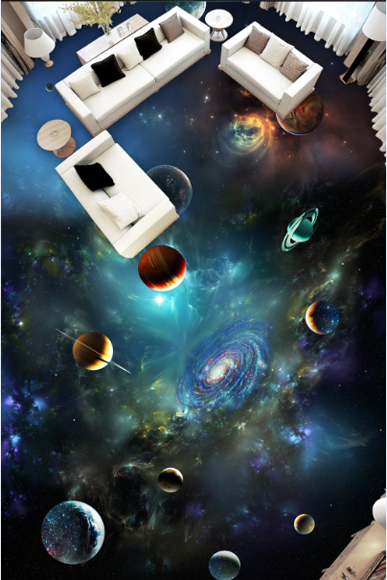 3D Vast Universe Floor Mural Wallpaper AJ Wallpaper 2