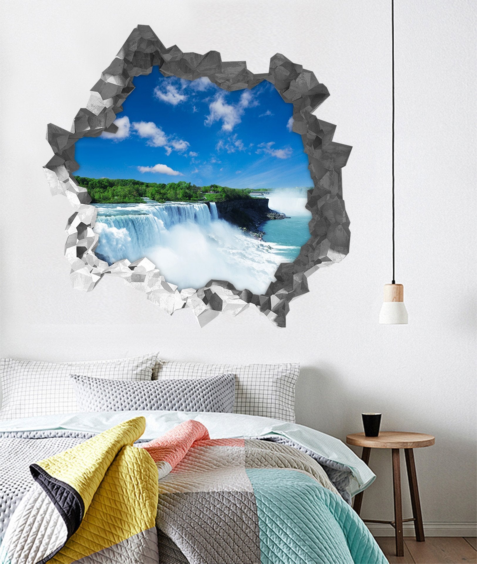 3D Niagara Falls 228 Broken Wall Murals Wallpaper AJ Wallpaper