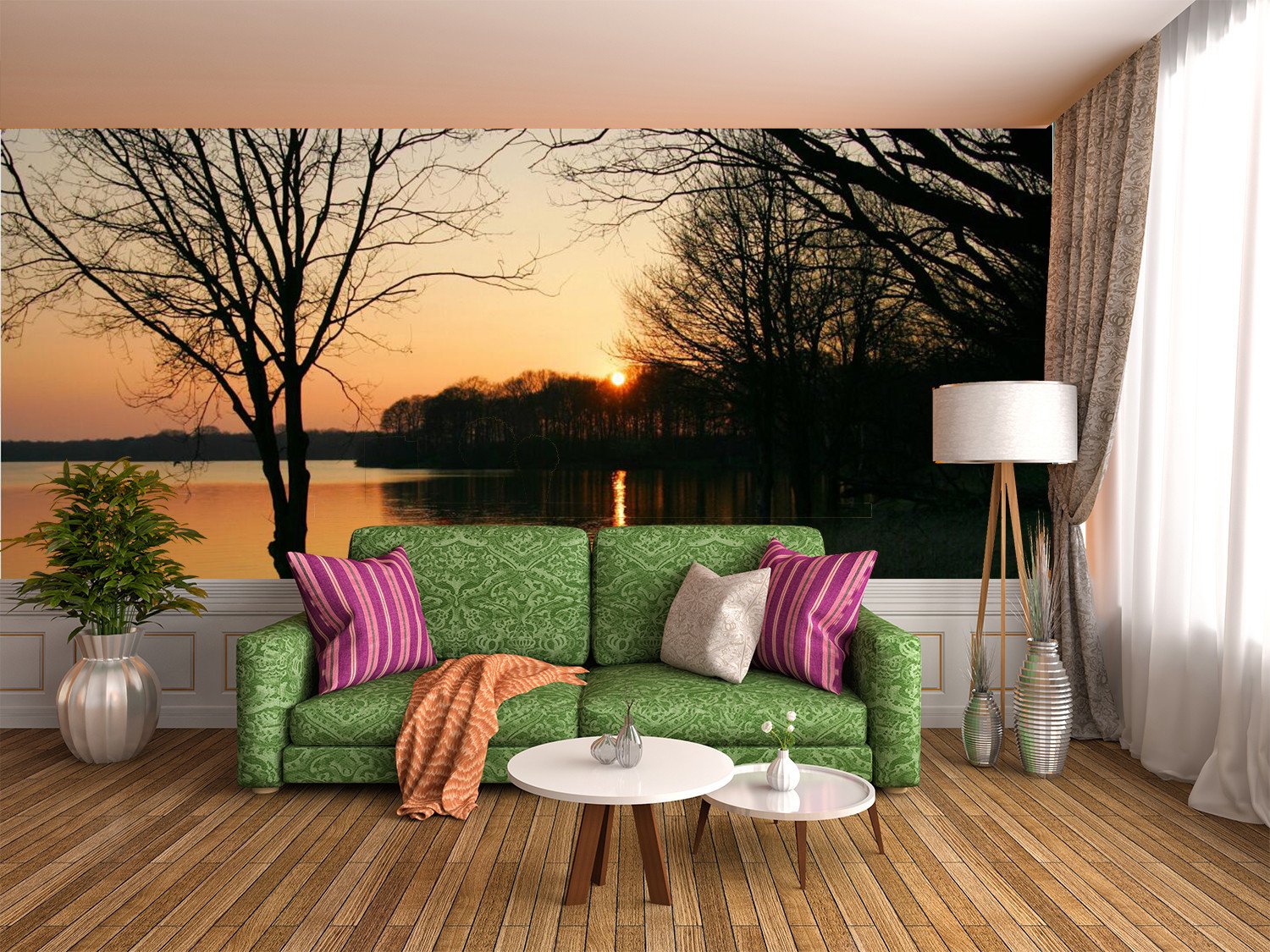 Lakeside Sunset Glow 8 Wallpaper AJ Wallpaper 1