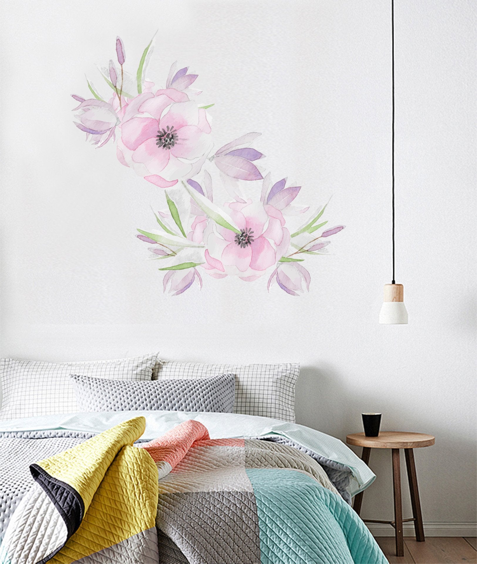 3D Gouache Flower 220 Wall Stickers Wallpaper AJ Wallpaper