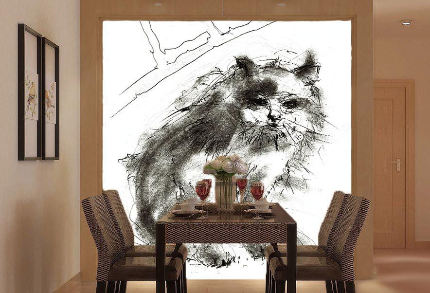 Sketch Cat 1 Wallpaper AJ Wallpaper