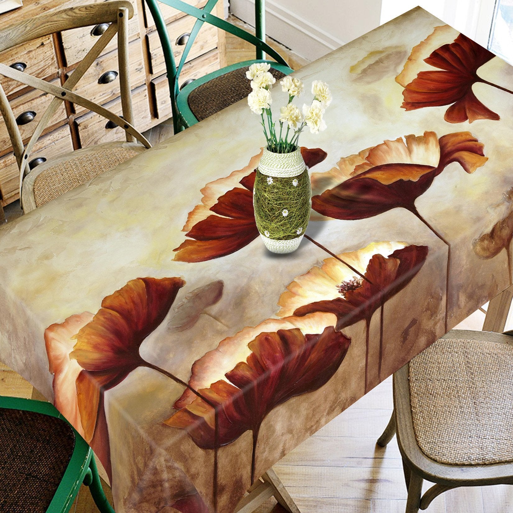 3D Metal Flowers 766 Tablecloths Wallpaper AJ Wallpaper