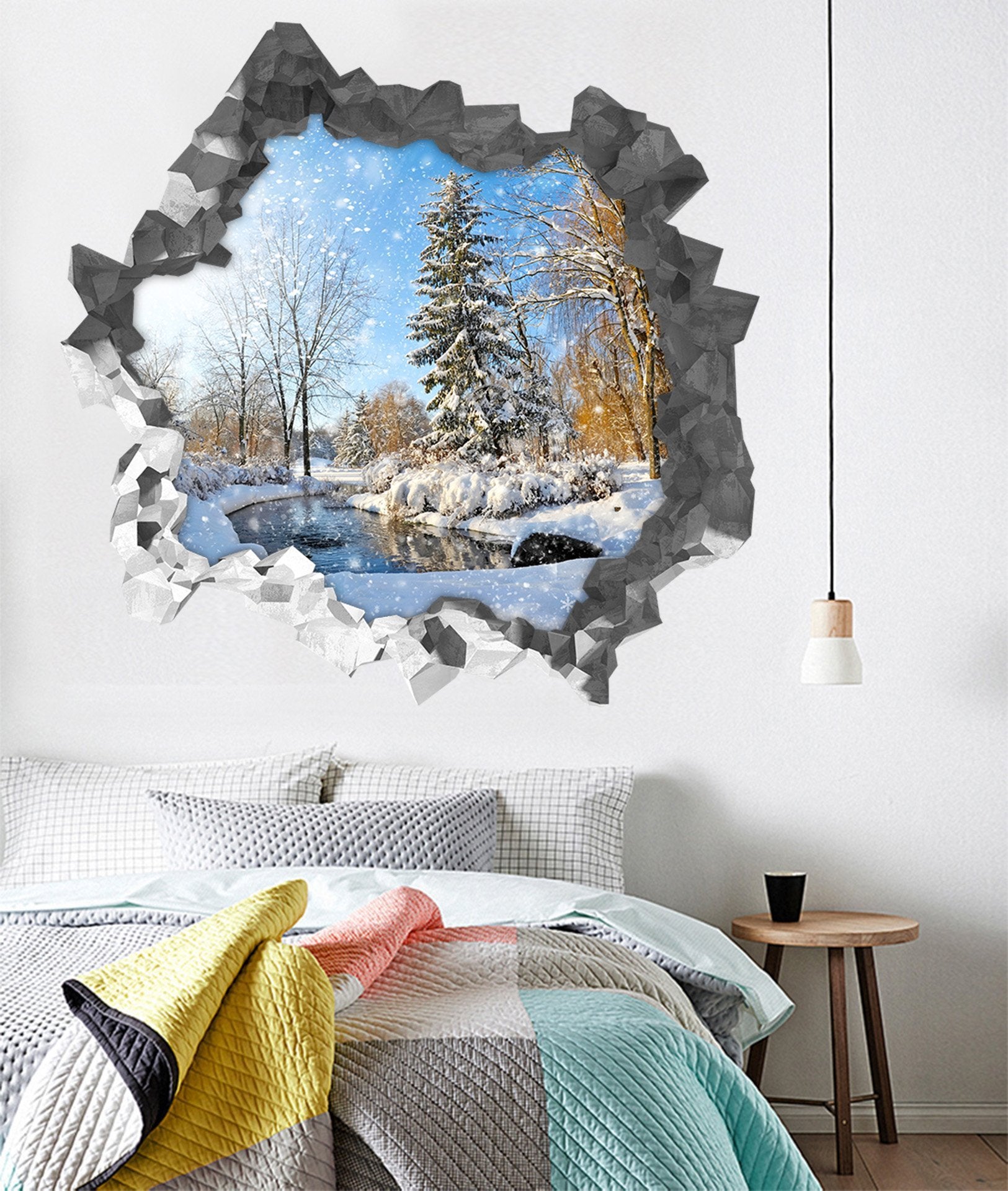 3D Snow Forest 182 Broken Wall Murals Wallpaper AJ Wallpaper
