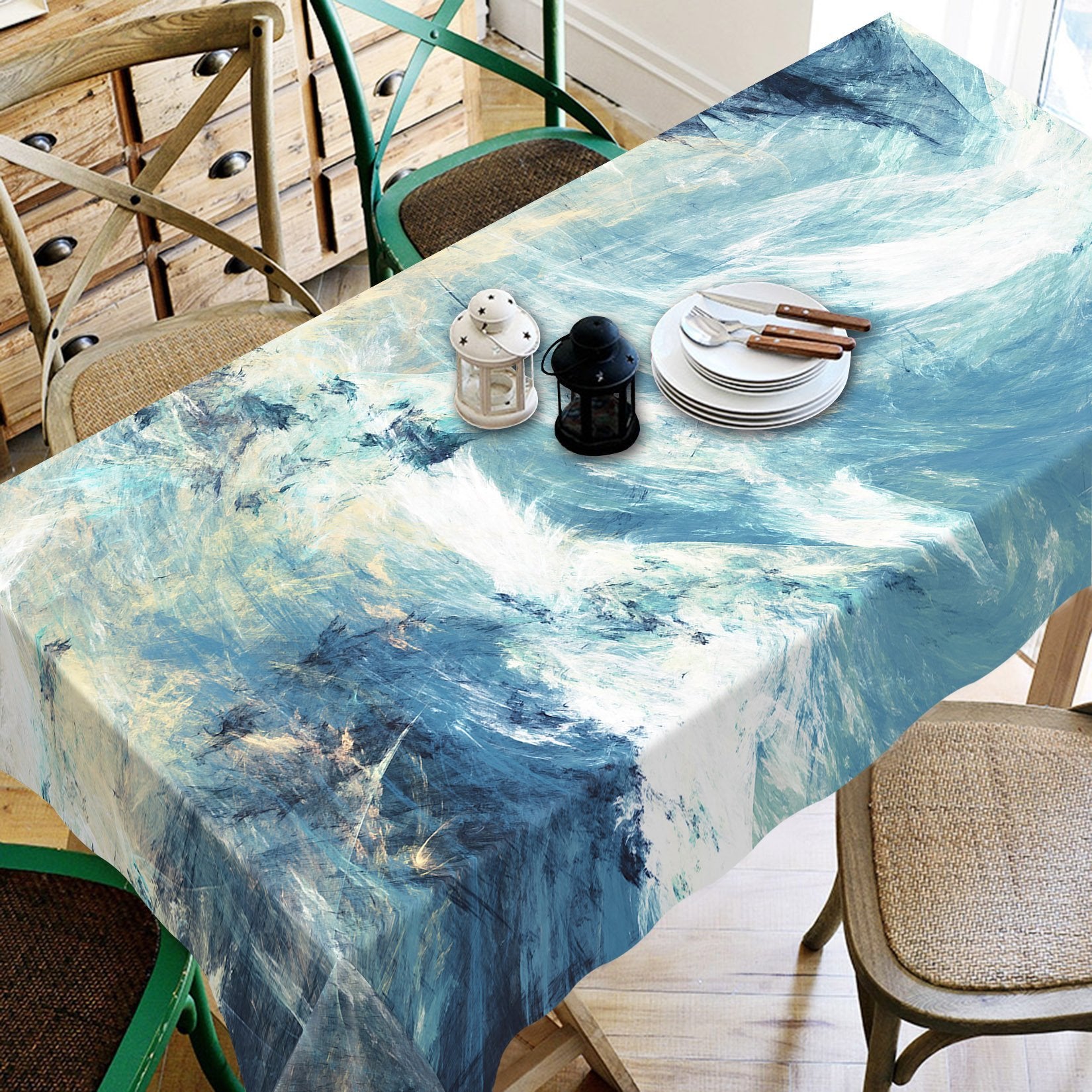 3D Light Blue Smear 13 Tablecloths Wallpaper AJ Wallpaper