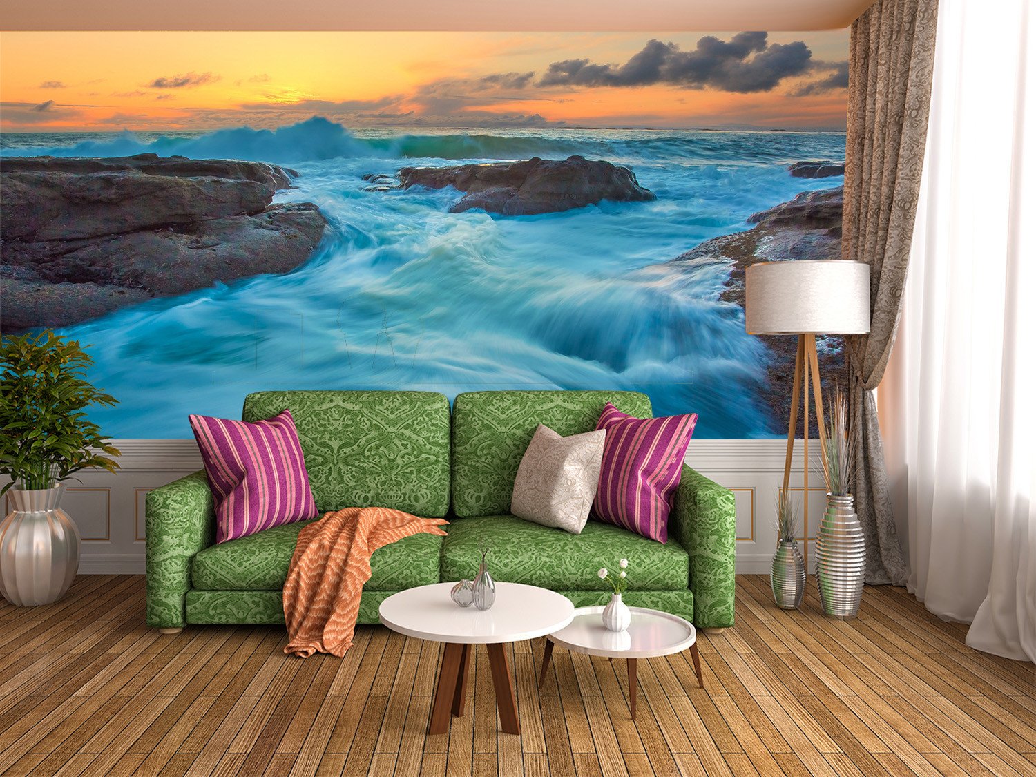 3D River Flow Scenery 046 Wallpaper AJ Wallpaper