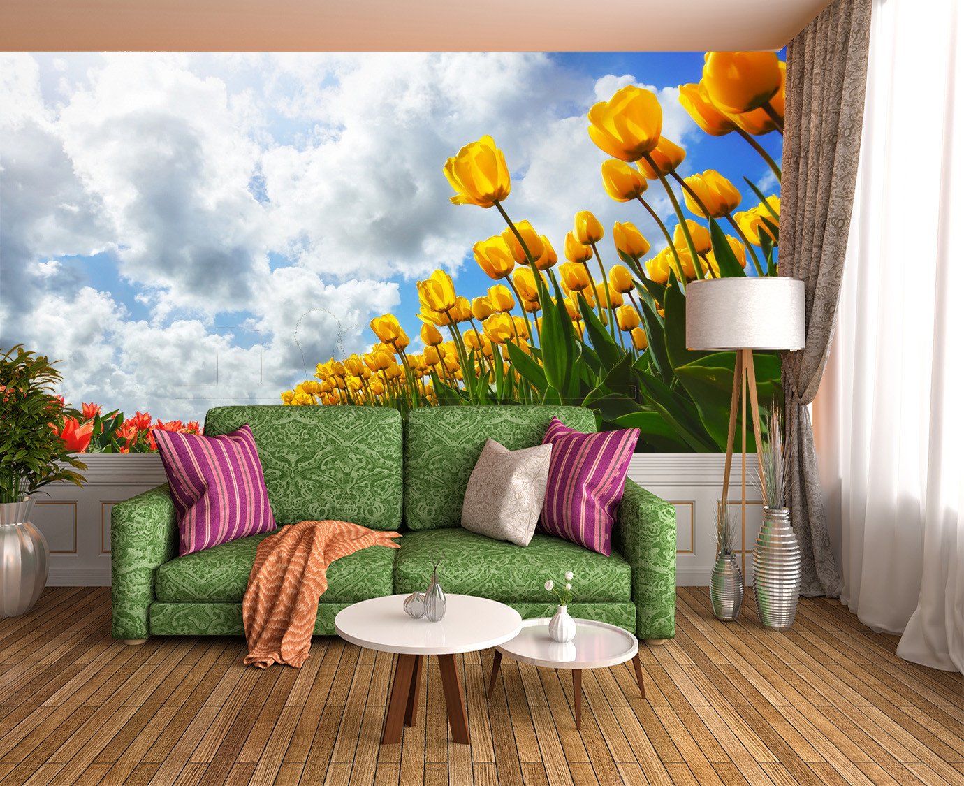 3D Pretty Tulips 298 Wallpaper AJ Wallpaper