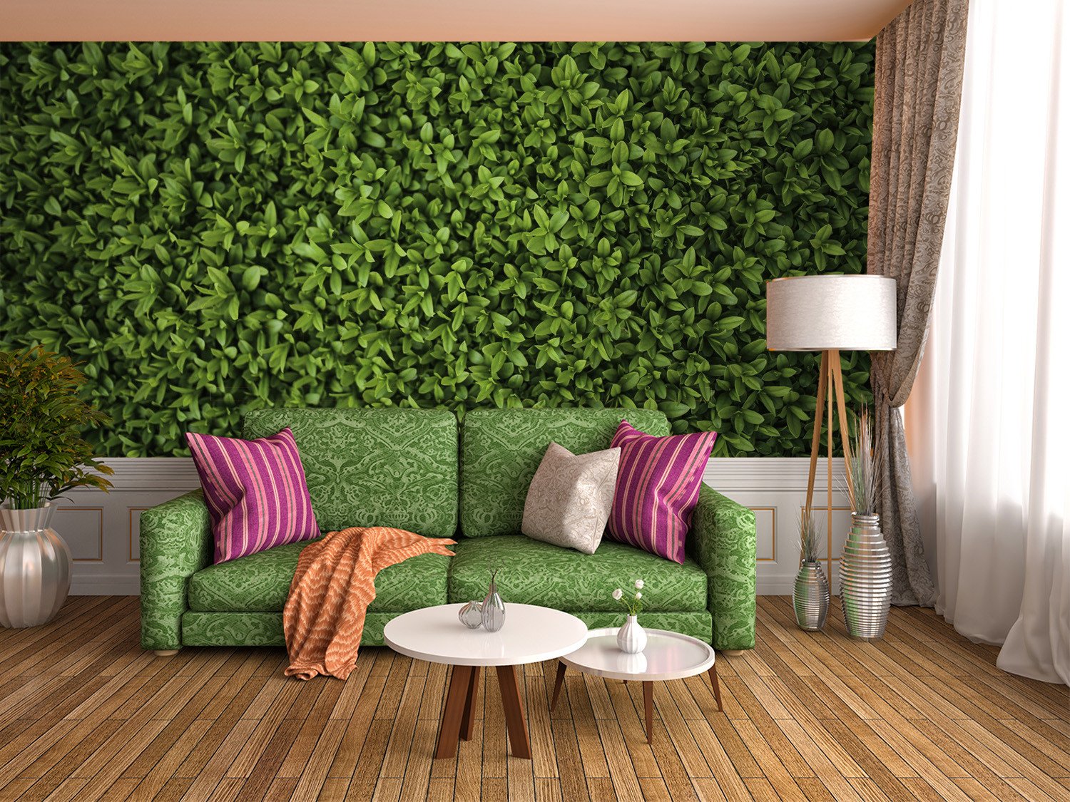 3D Green Tree Leaves 065 Wallpaper AJ Wallpaper 2
