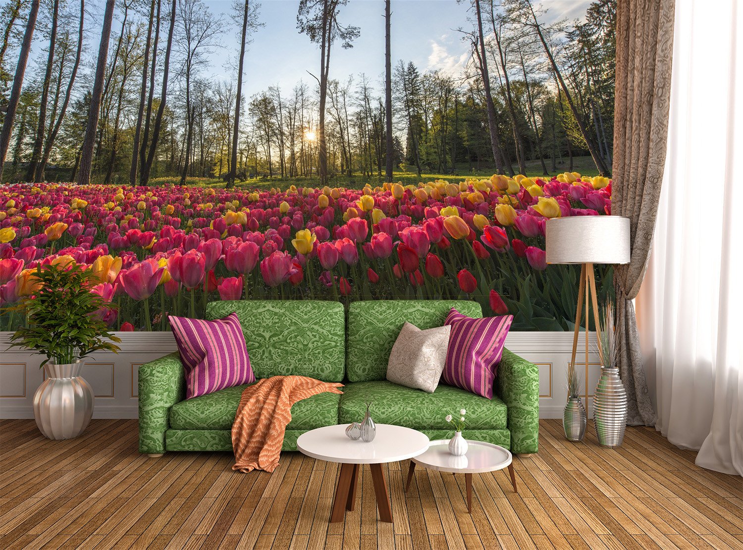 3D Tulips Manor Shrub Tree 7 Wallpaper AJ Wallpaper