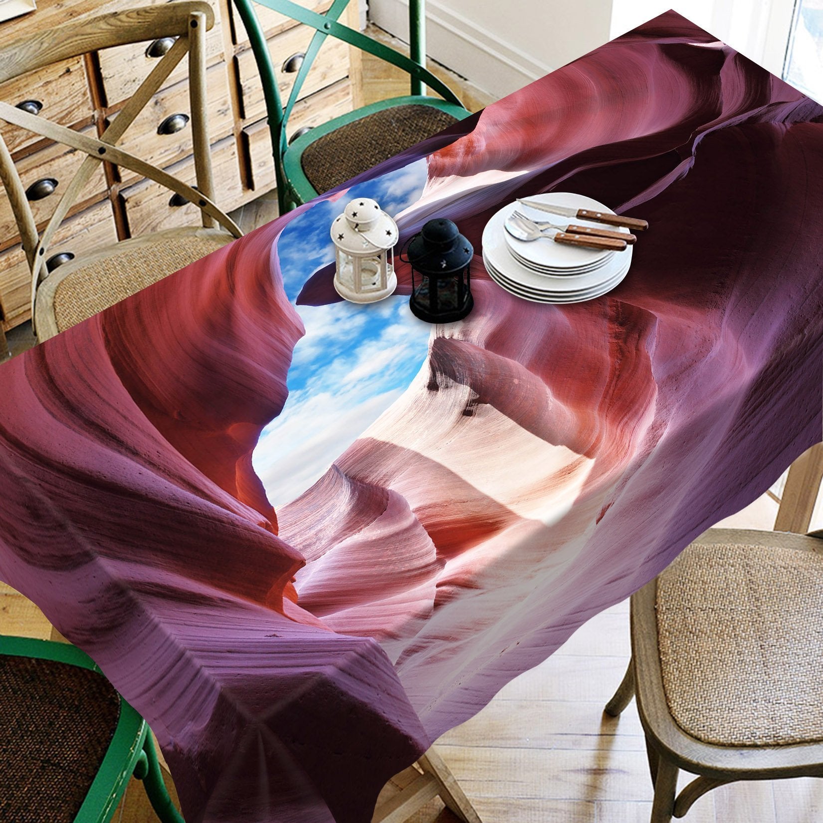 3D Cave Blue Sky 485 Tablecloths Wallpaper AJ Wallpaper