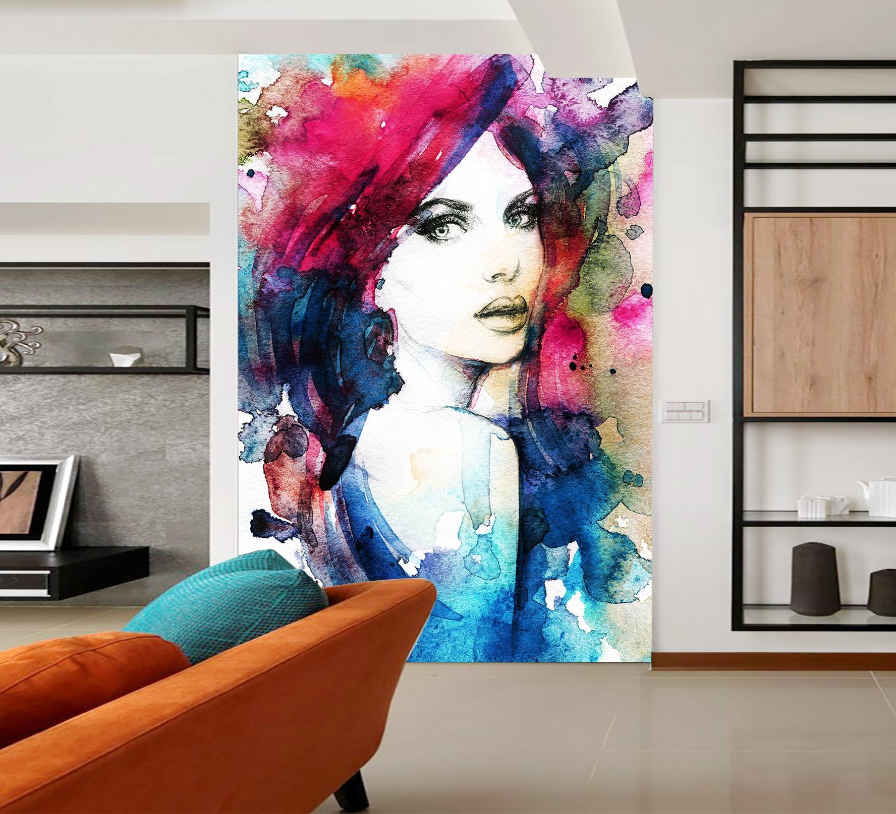 3D Colored Gouache Woman 710 Wallpaper AJ Wallpaper