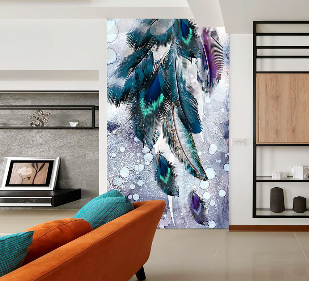 3D Peacock Feather WC827 Wall Murals