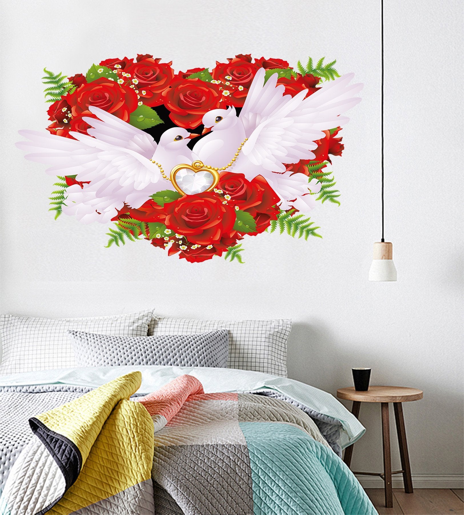 3D Safflower Pigeon 027 Wall Stickers Wallpaper AJ Wallpaper