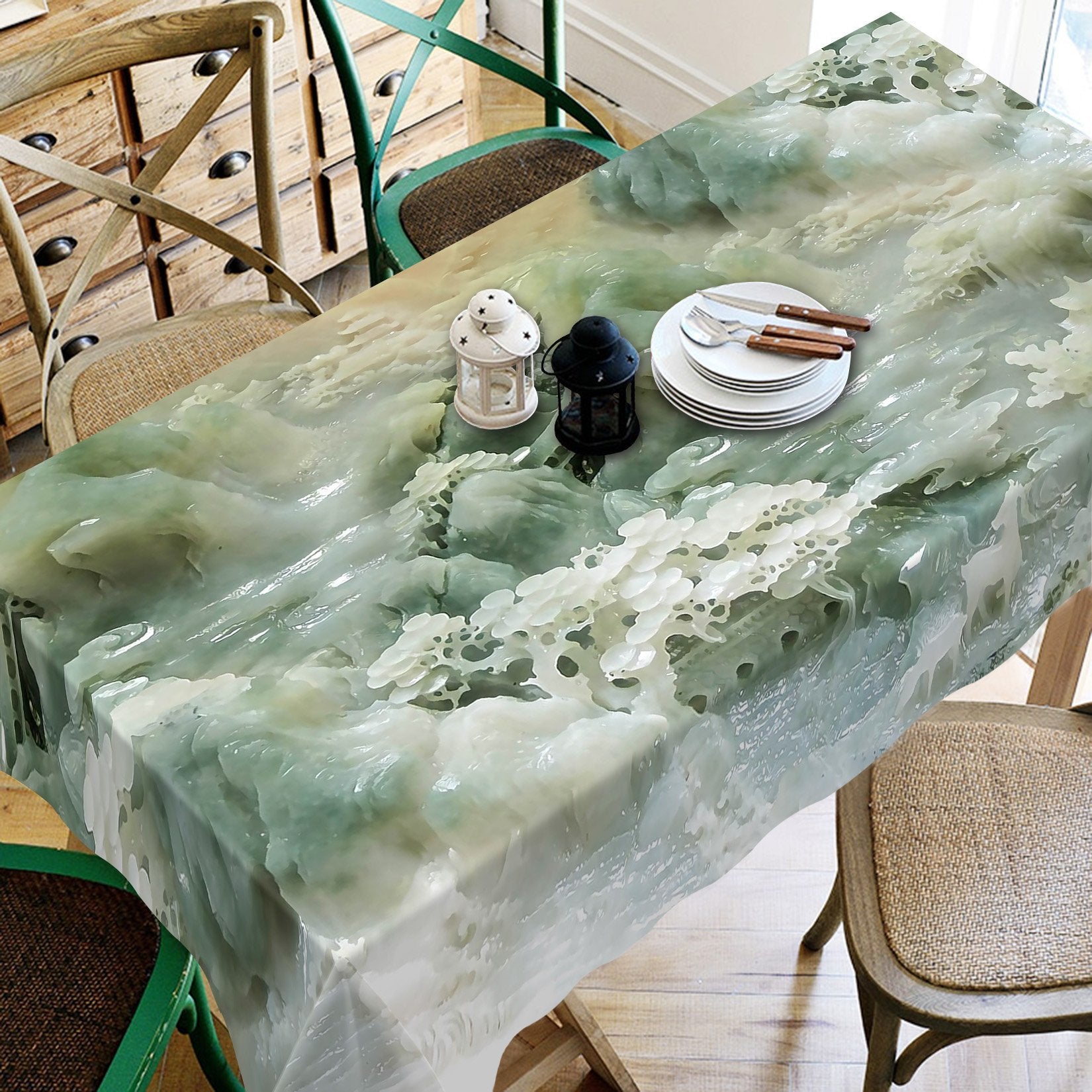 3D Delicate Carvings 102 Tablecloths Wallpaper AJ Wallpaper