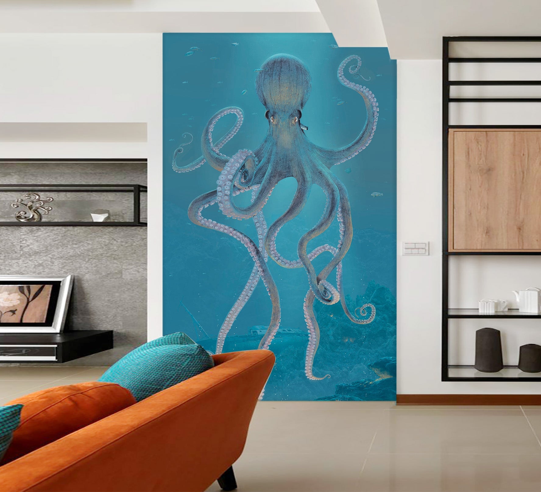 3D Giant Octopus 1517 Wall Murals Exclusive Designer Vincent Wallpaper AJ Wallpaper
