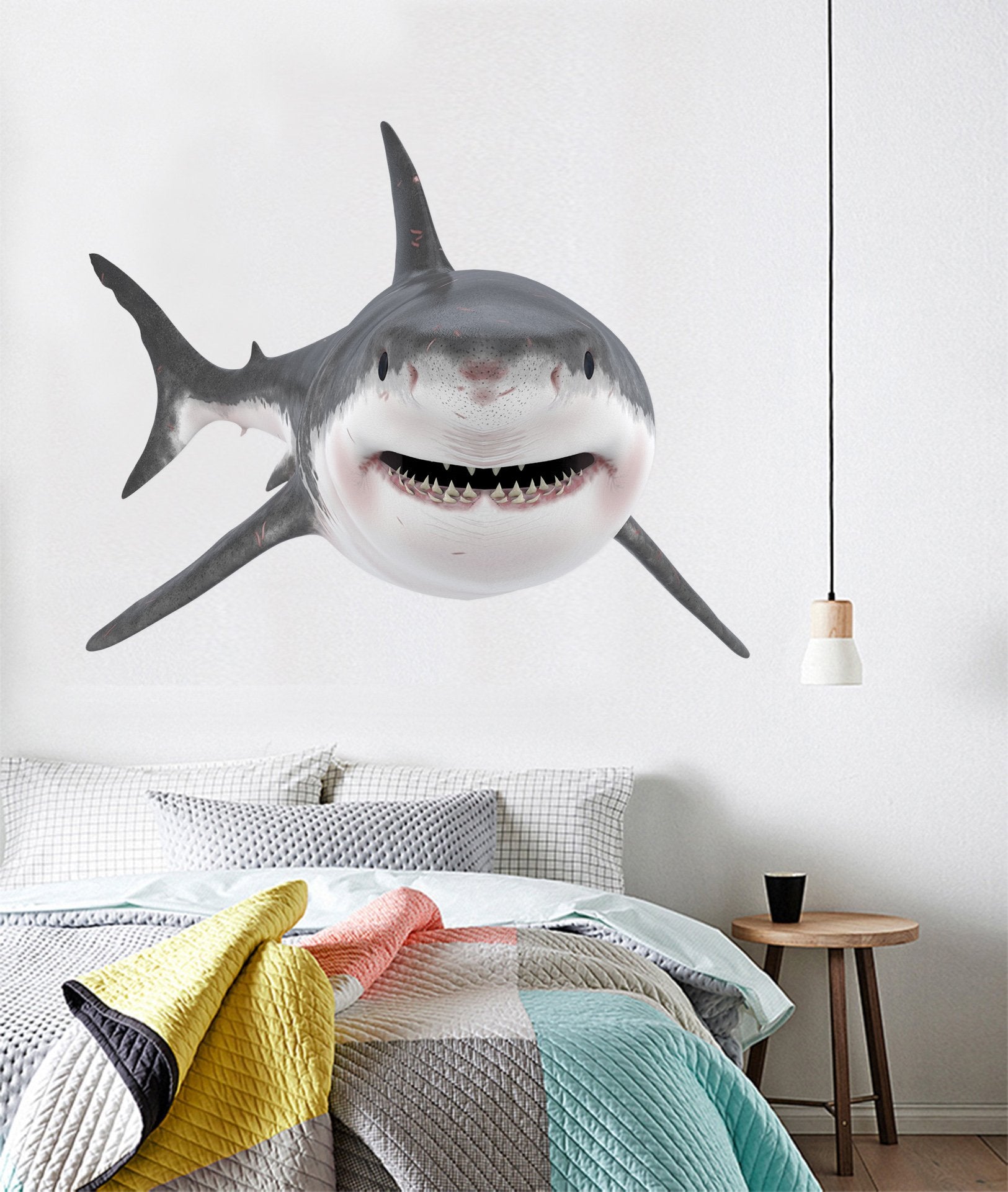3D Shark Face 208 Animals Wall Stickers Wallpaper AJ Wallpaper