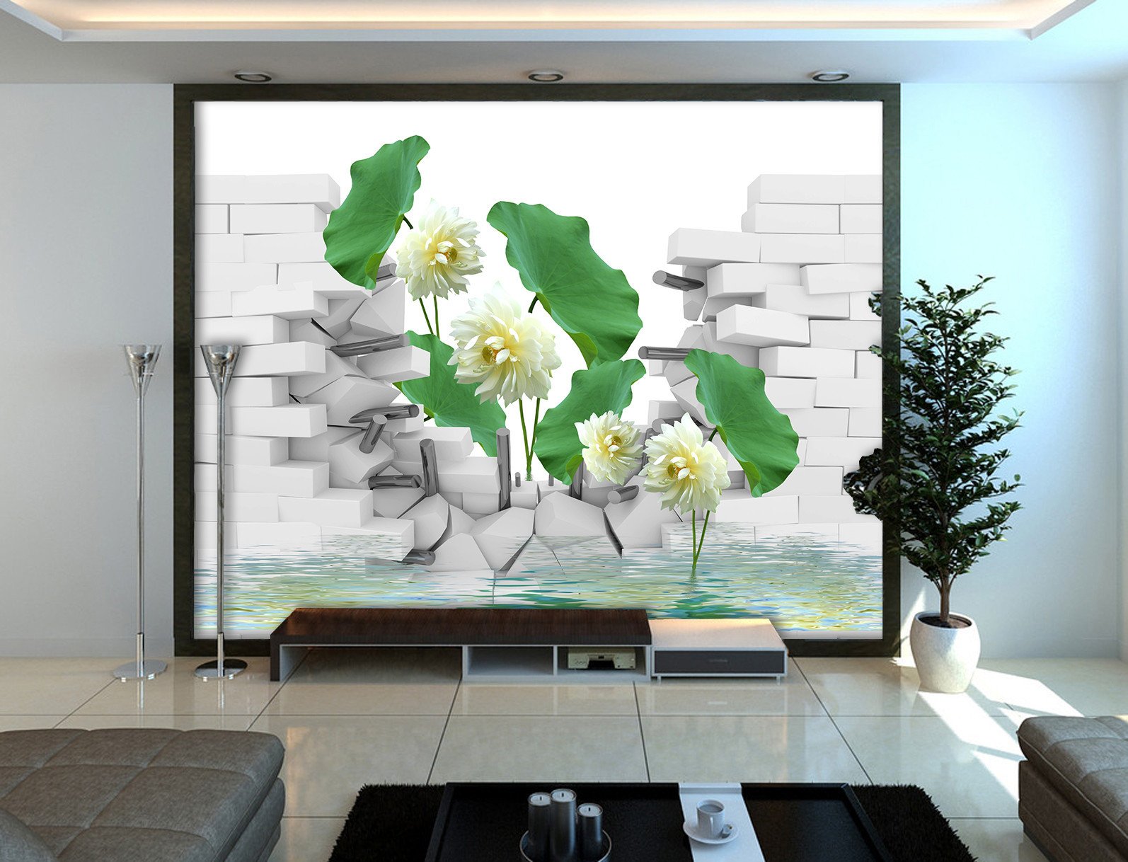 3D White Peony Flower 566 Wallpaper AJ Wallpaper