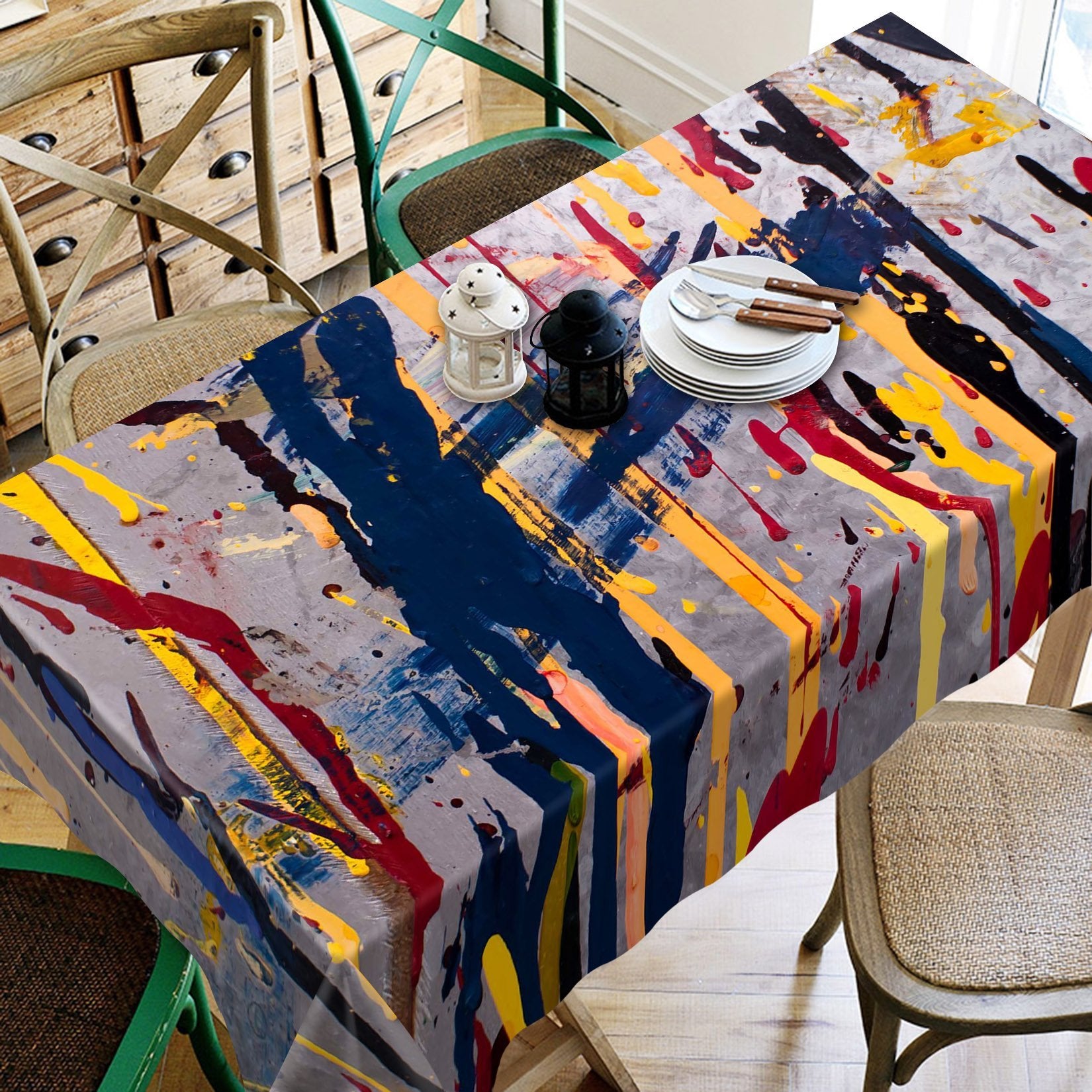 3D Lines Graffiti 500 Tablecloths Wallpaper AJ Wallpaper