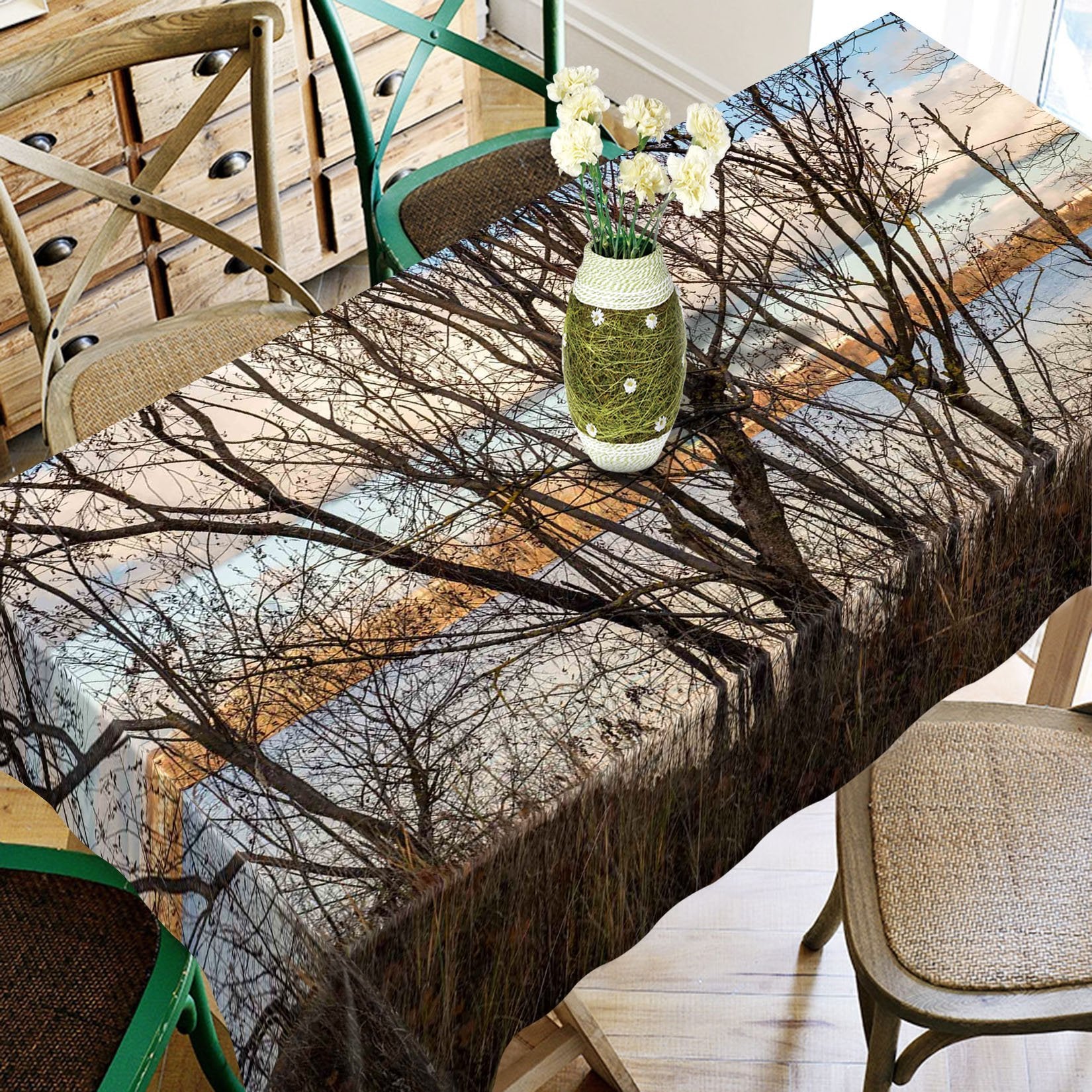 3D Lakeside Bare Trees 613 Tablecloths Wallpaper AJ Wallpaper