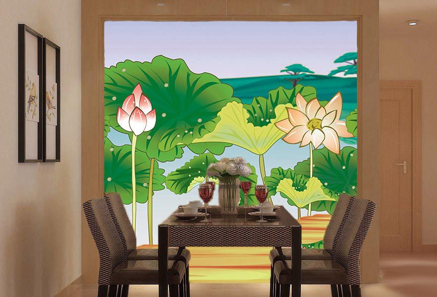 Lotus Pond Wallpaper AJ Wallpaper