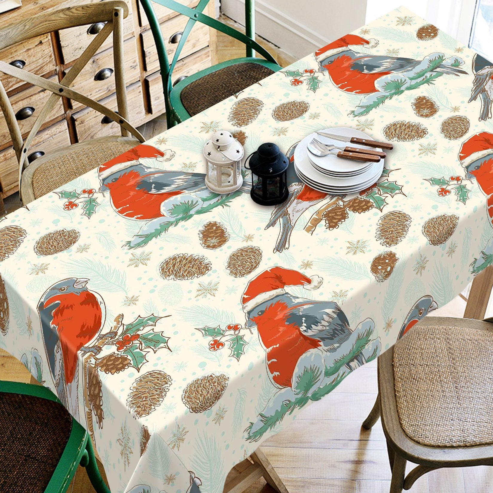 3D Fat Bird Branch 37 Tablecloths Tablecloths AJ Creativity Home