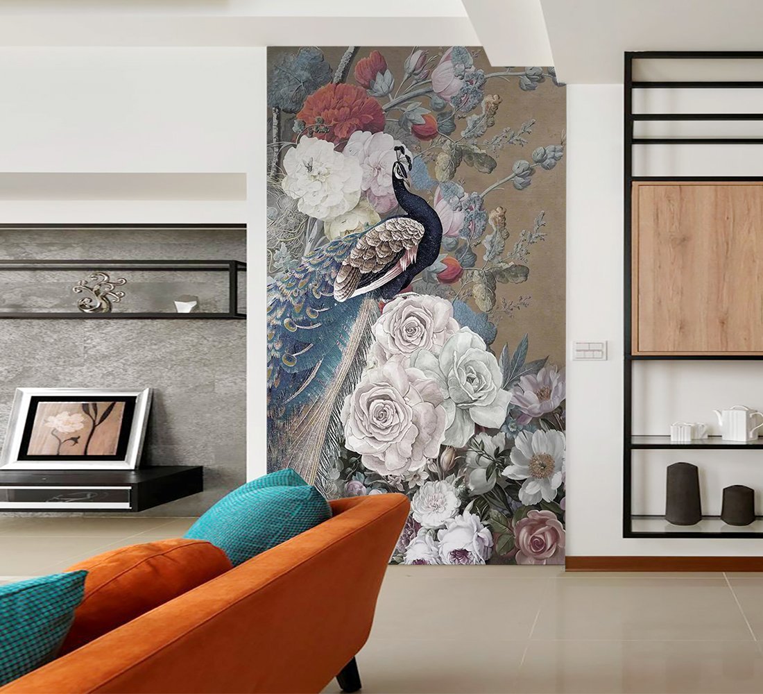 3D Peacock Flower 495 Wallpaper AJ Wallpaper