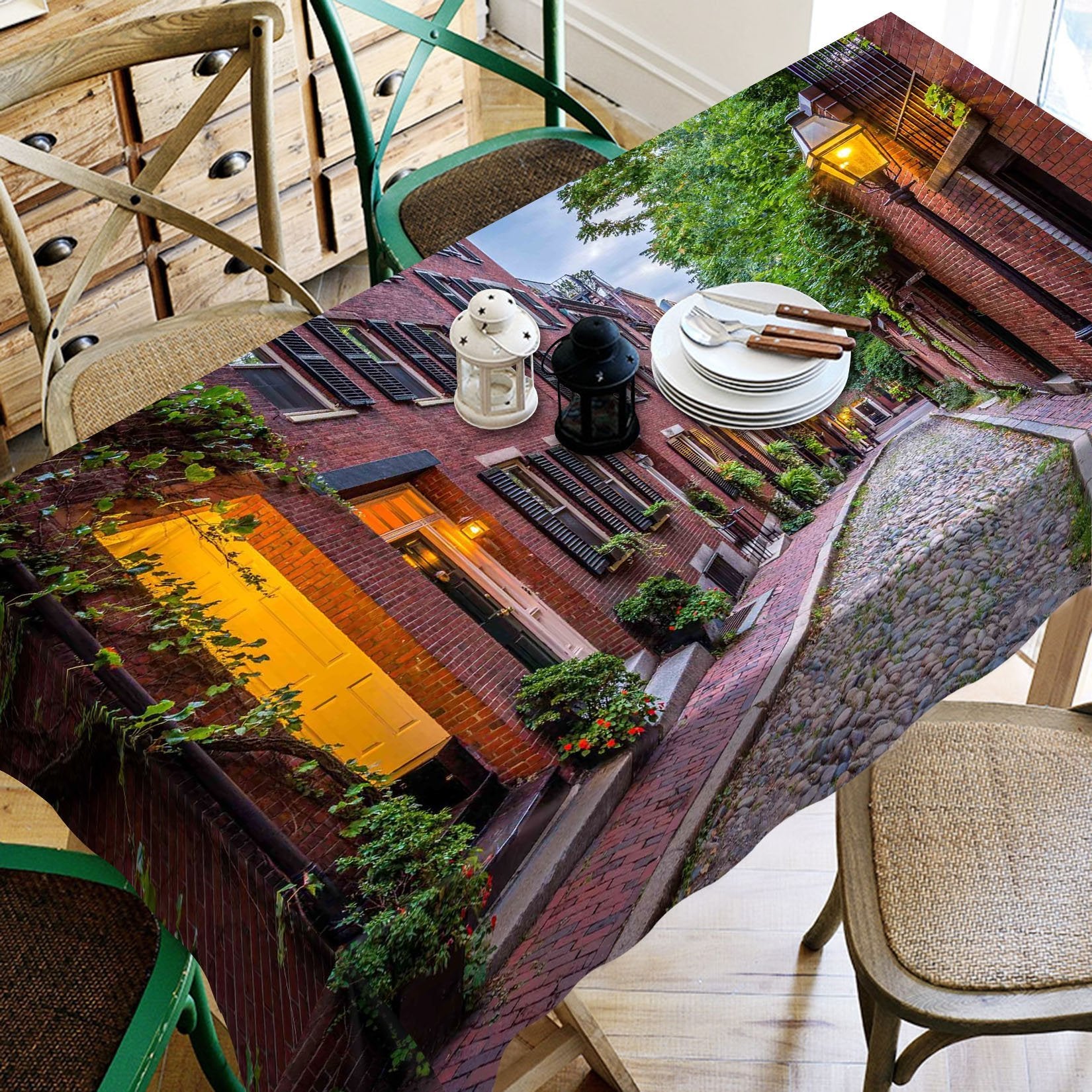 3D Quiet City Alley 53 Tablecloths Wallpaper AJ Wallpaper