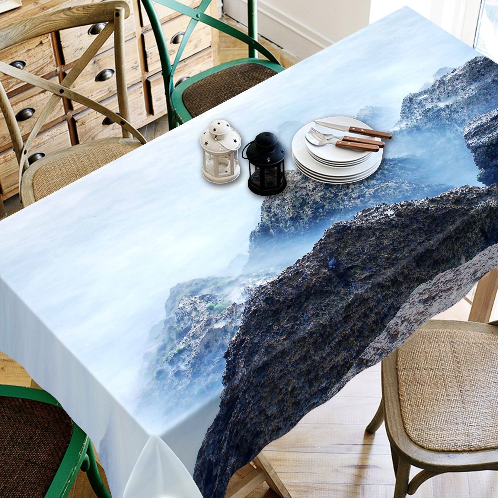 3D Foggy Stones 479 Tablecloths Wallpaper AJ Wallpaper