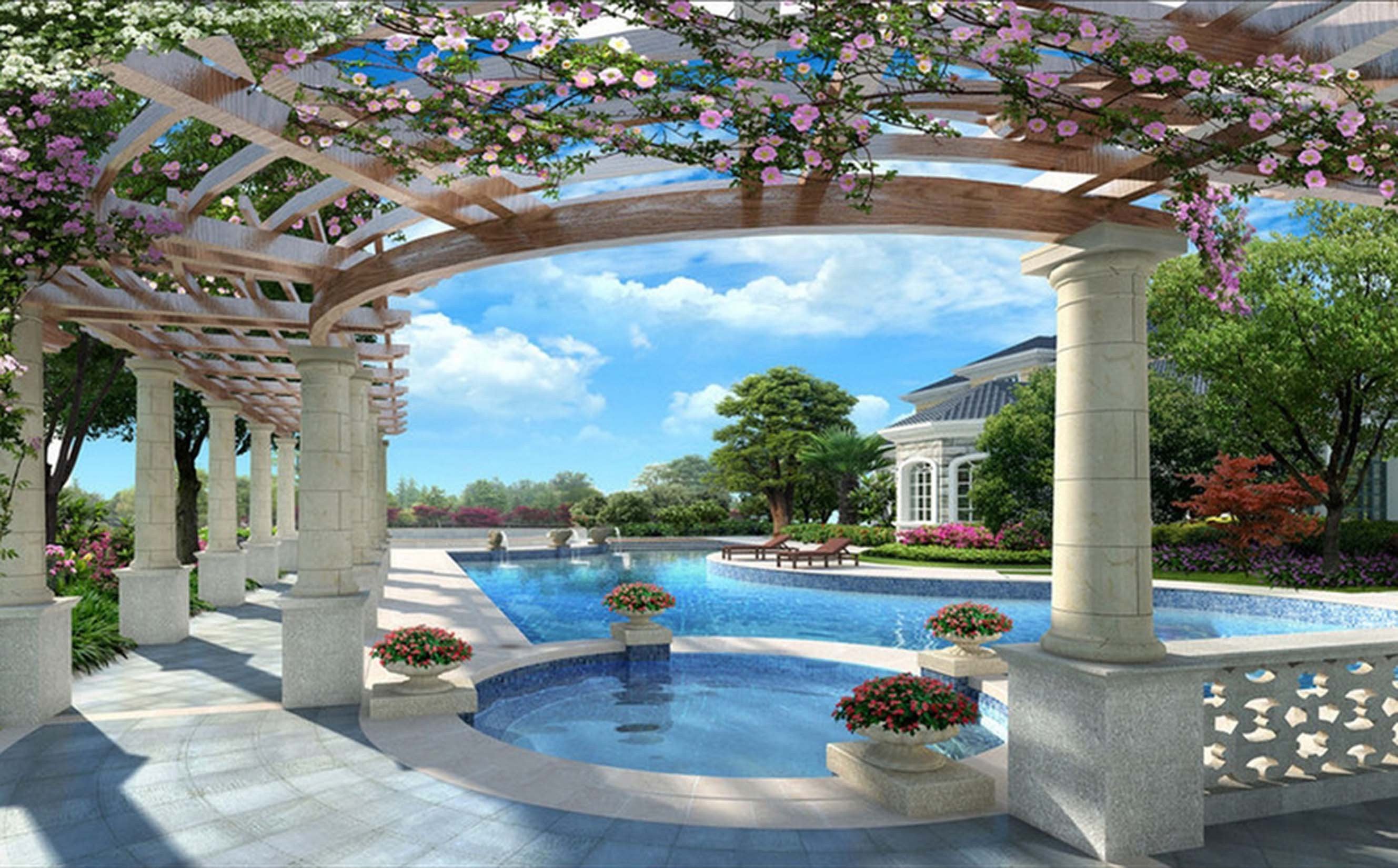 3D Swimming Pool 56 Garage Door Mural Wallpaper AJ Wallpaper