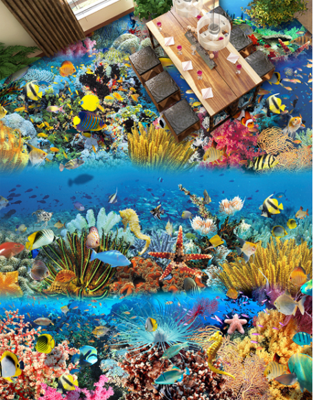 3D Colorful Sea Floor Mural Wallpaper AJ Wallpaper 2