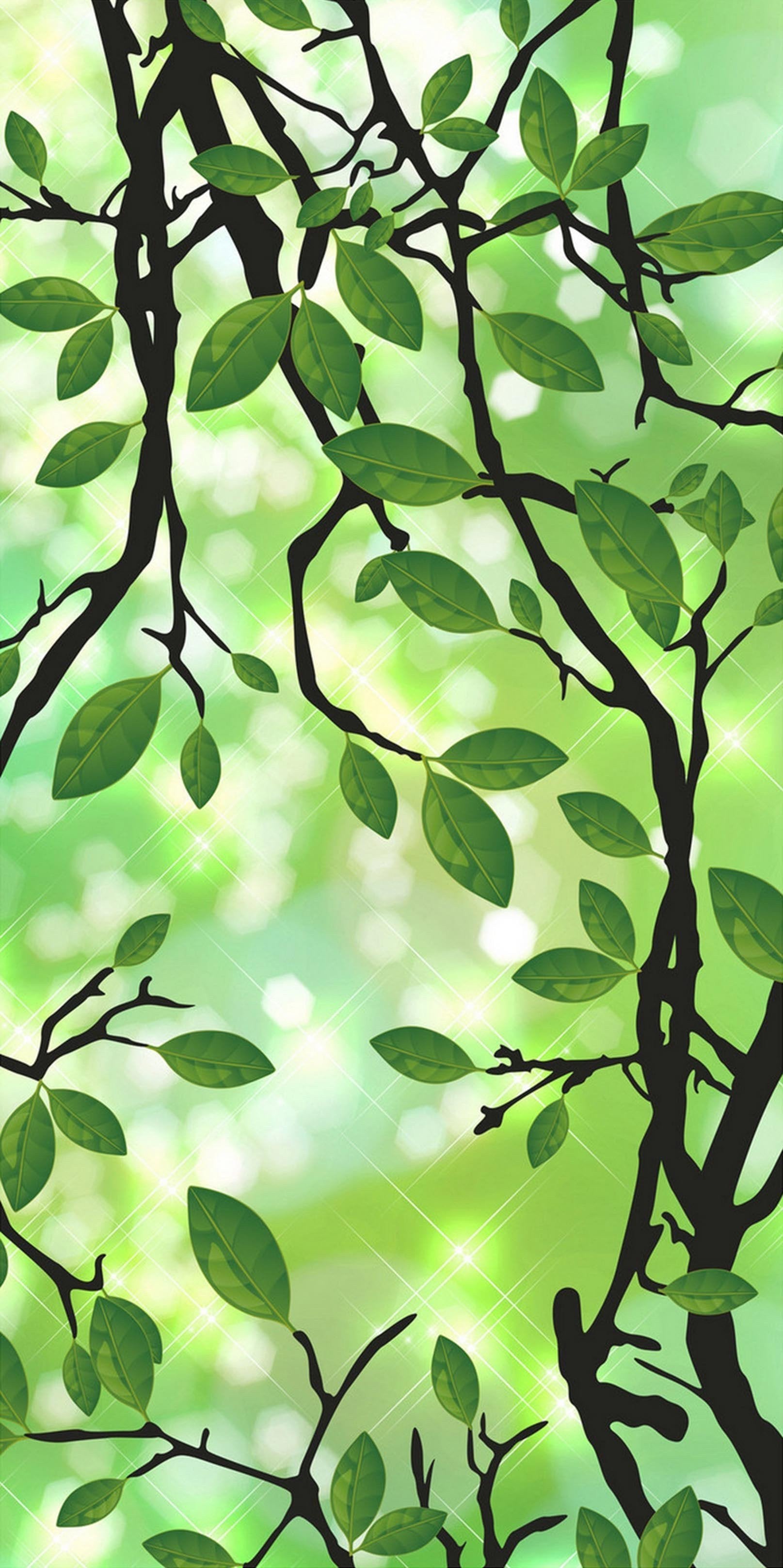 3D Green Branches 1523 Stair Risers Wallpaper AJ Wallpaper