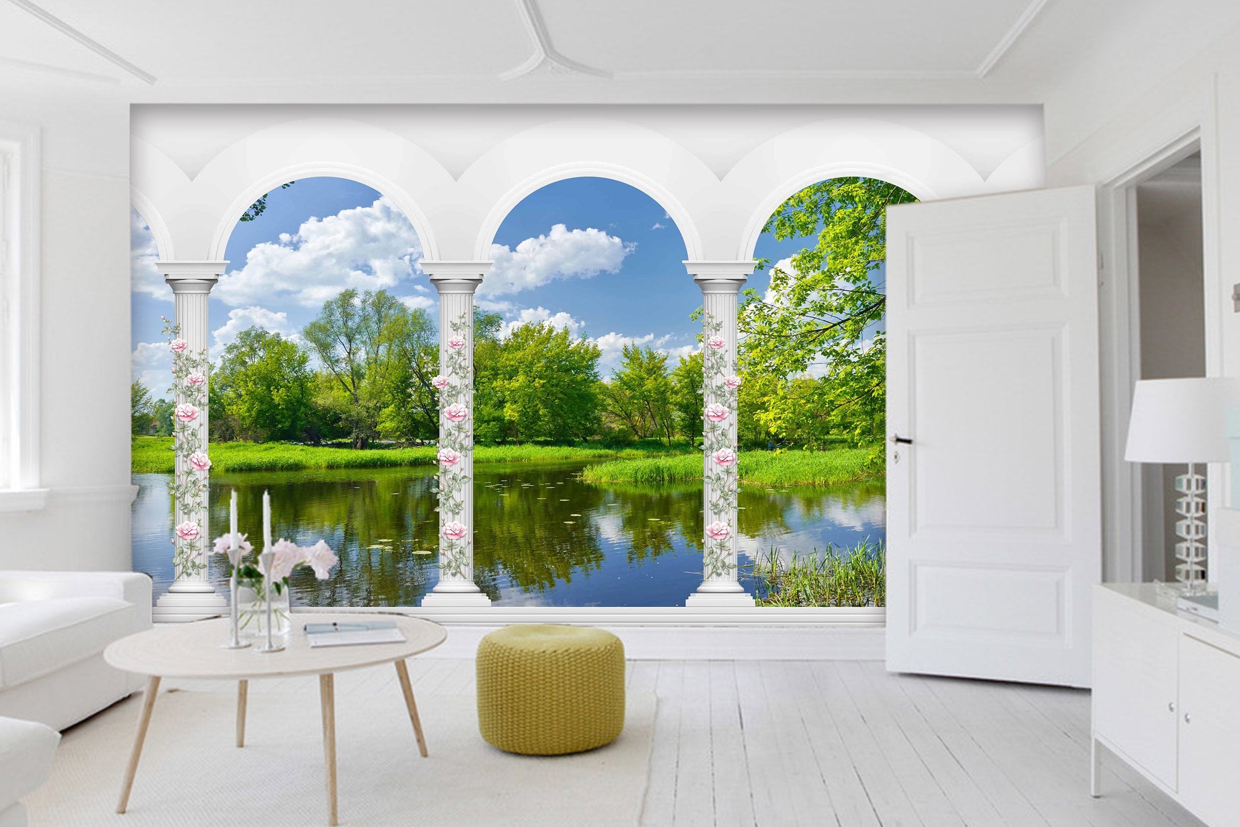 3D River Grass Flower 727 Wallpaper AJ Wallpaper